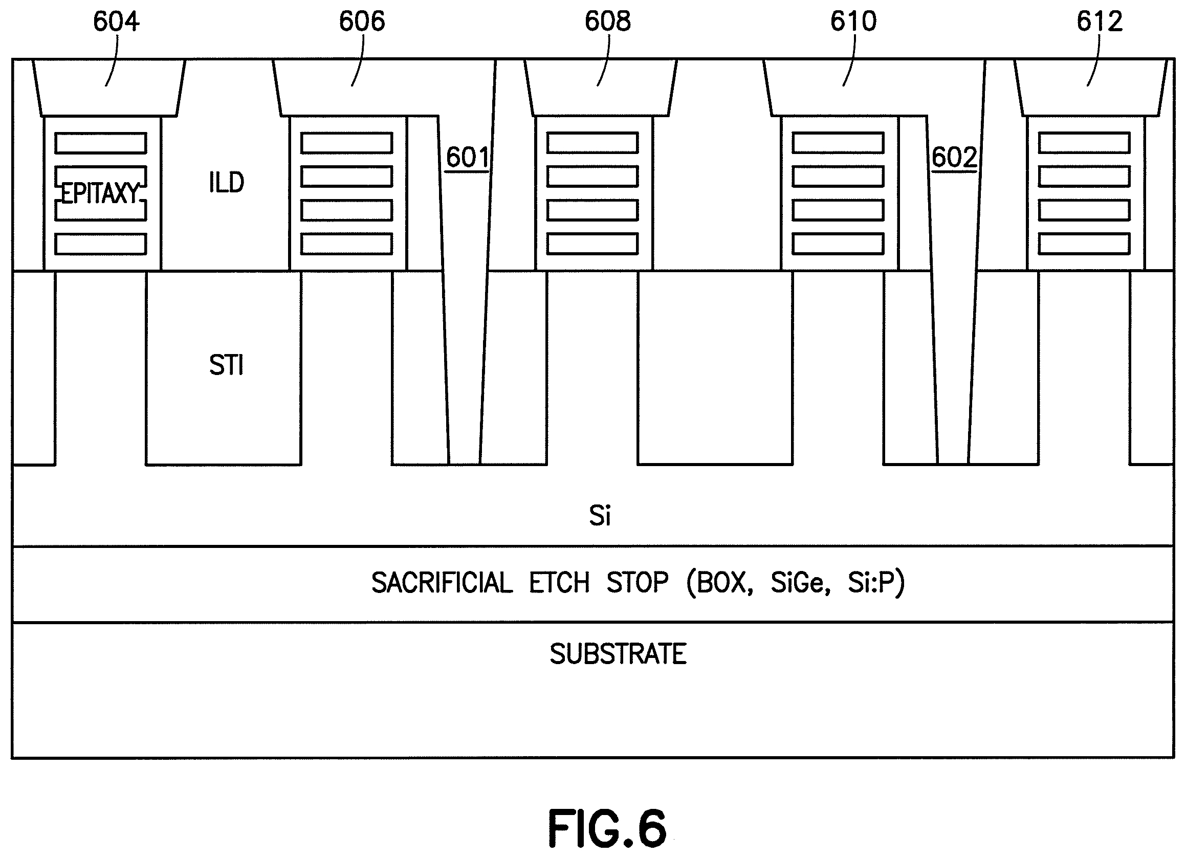 Patent US12588216 Figure 6 – Pillar based memory (MRAM) embedded within the buried power rail within a backside power distribution network