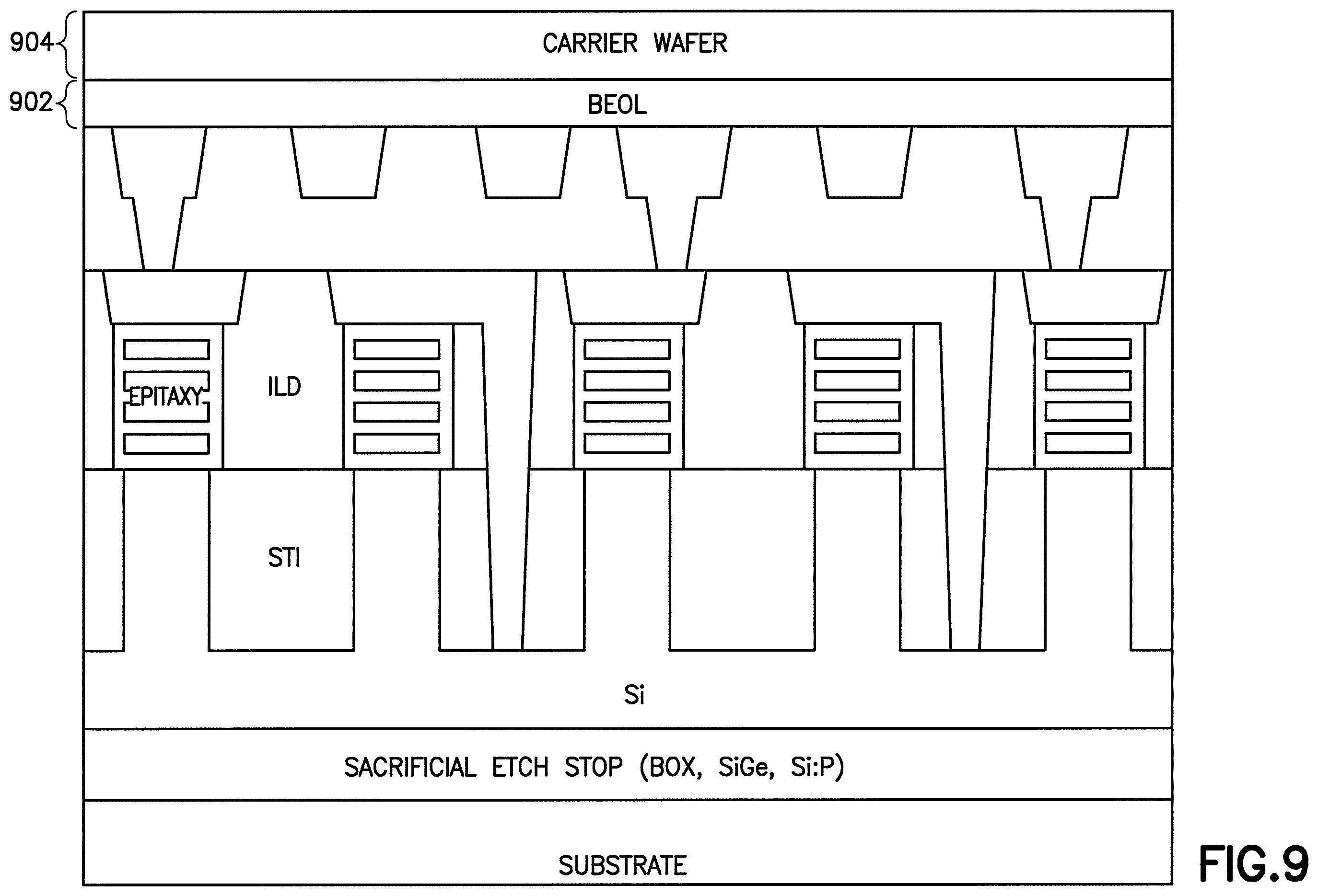 Patent US12588216 Figure 10 – Pillar based memory (MRAM) embedded within the buried power rail within a backside power distribution network