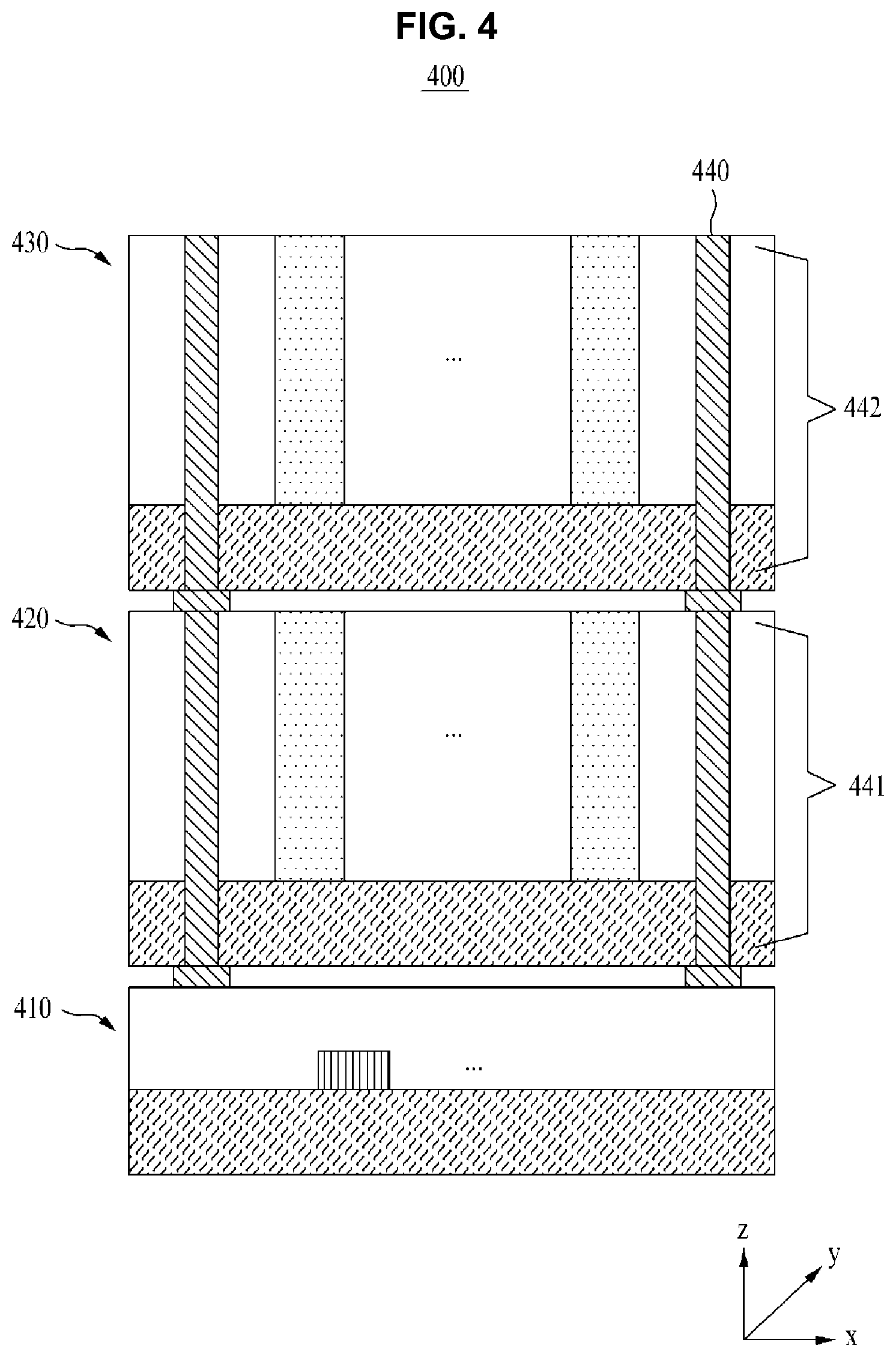 Patent US12588221 Figure 4 – Three-dimensional flash memory with high degree of integration