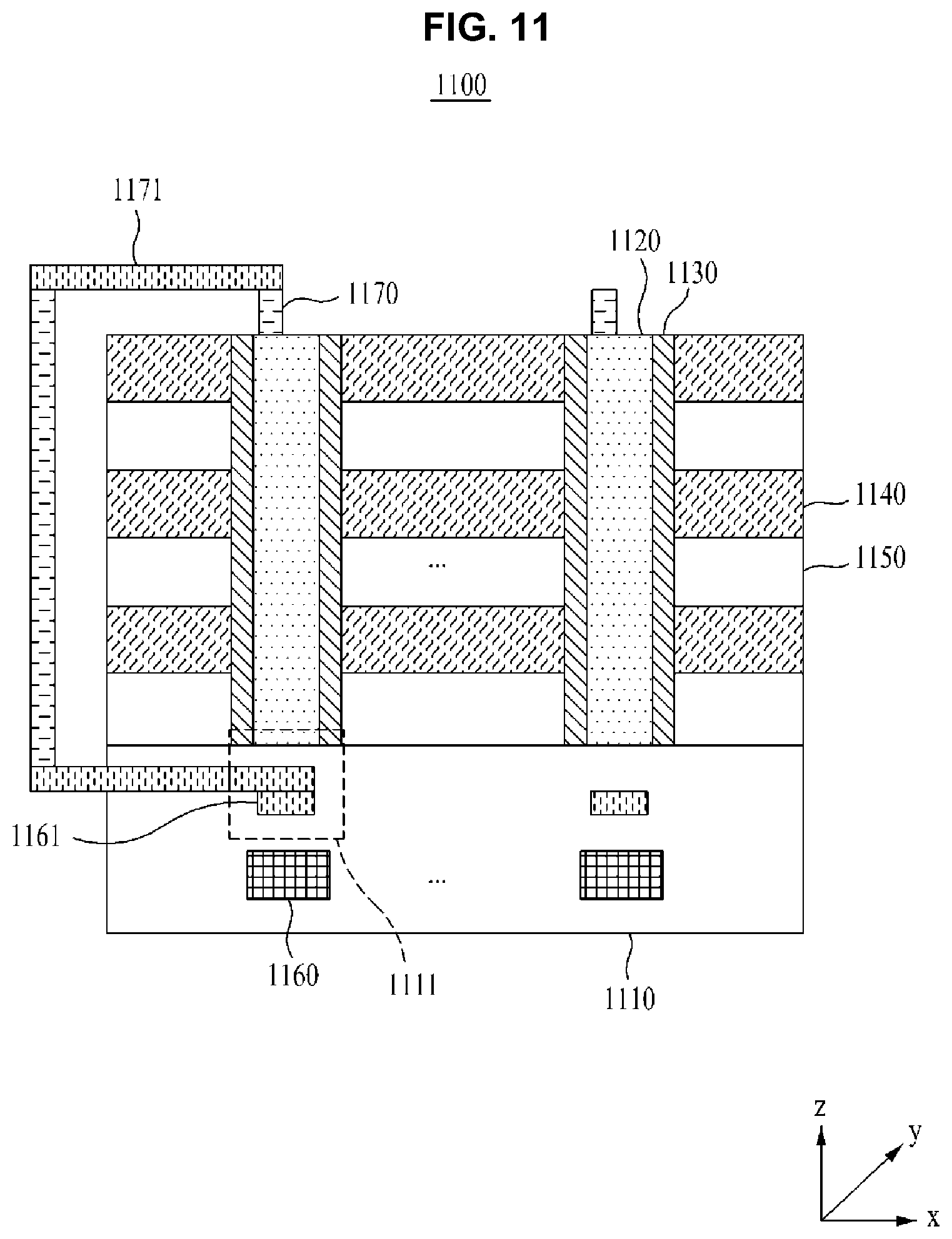 Patent US12588221 Figure 13 – Three-dimensional flash memory with high degree of integration
