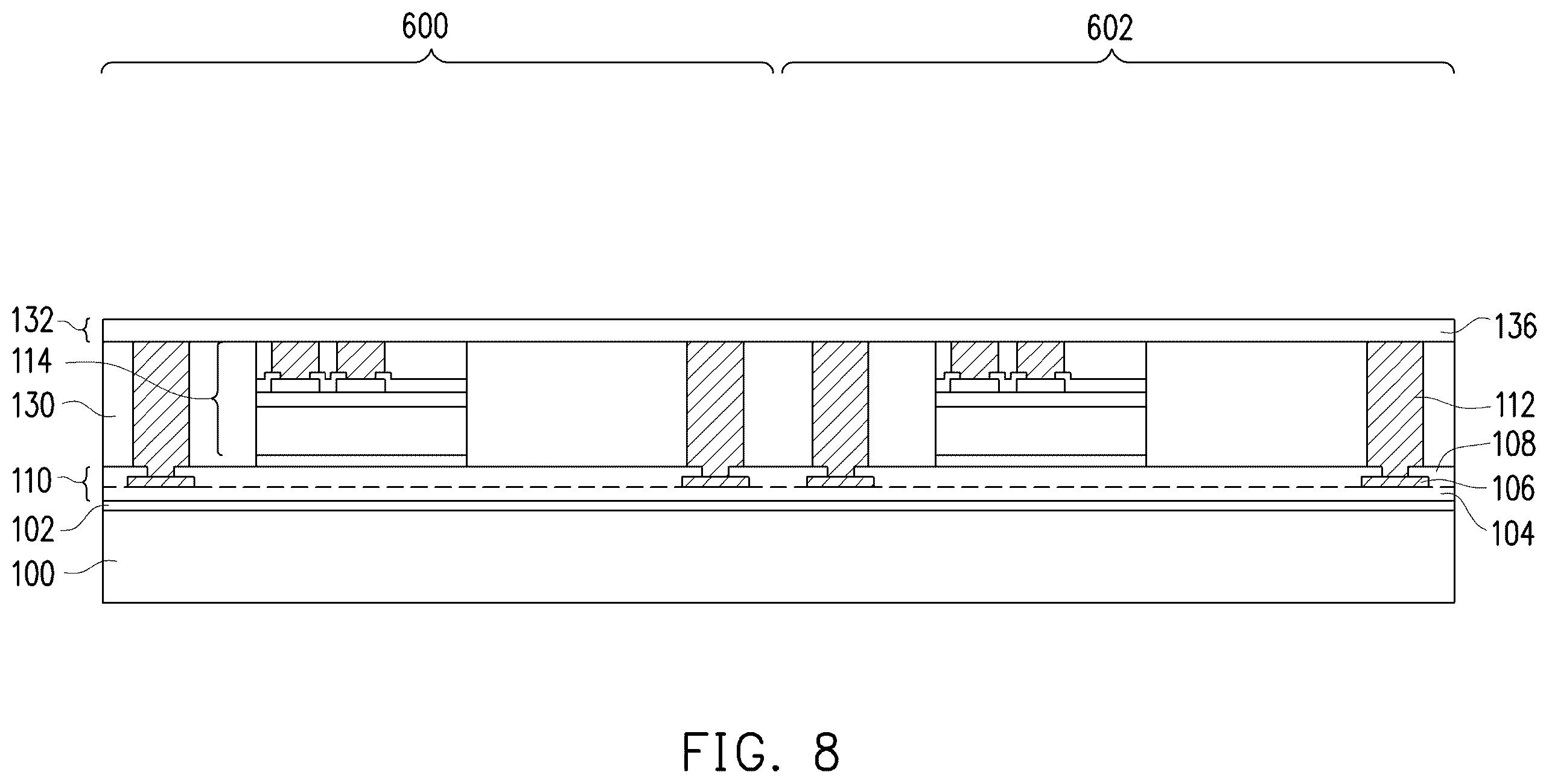 Patent US12588222 Figure 8 – Semiconductor package including an integrated circuit die and an inductor or a transformer