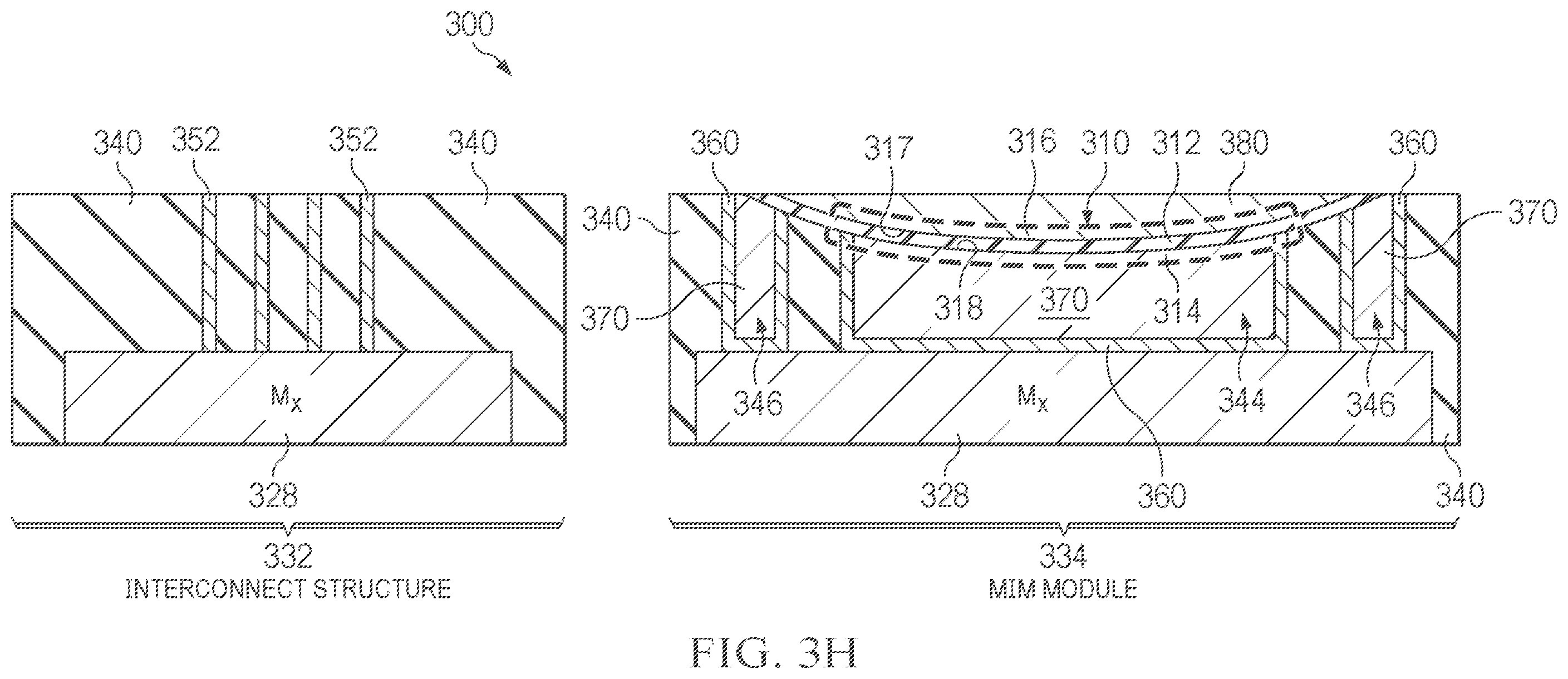 Patent US12588224 Figure 10 – Metal-insulator-metal (MIM) capacitors with curved electrode
