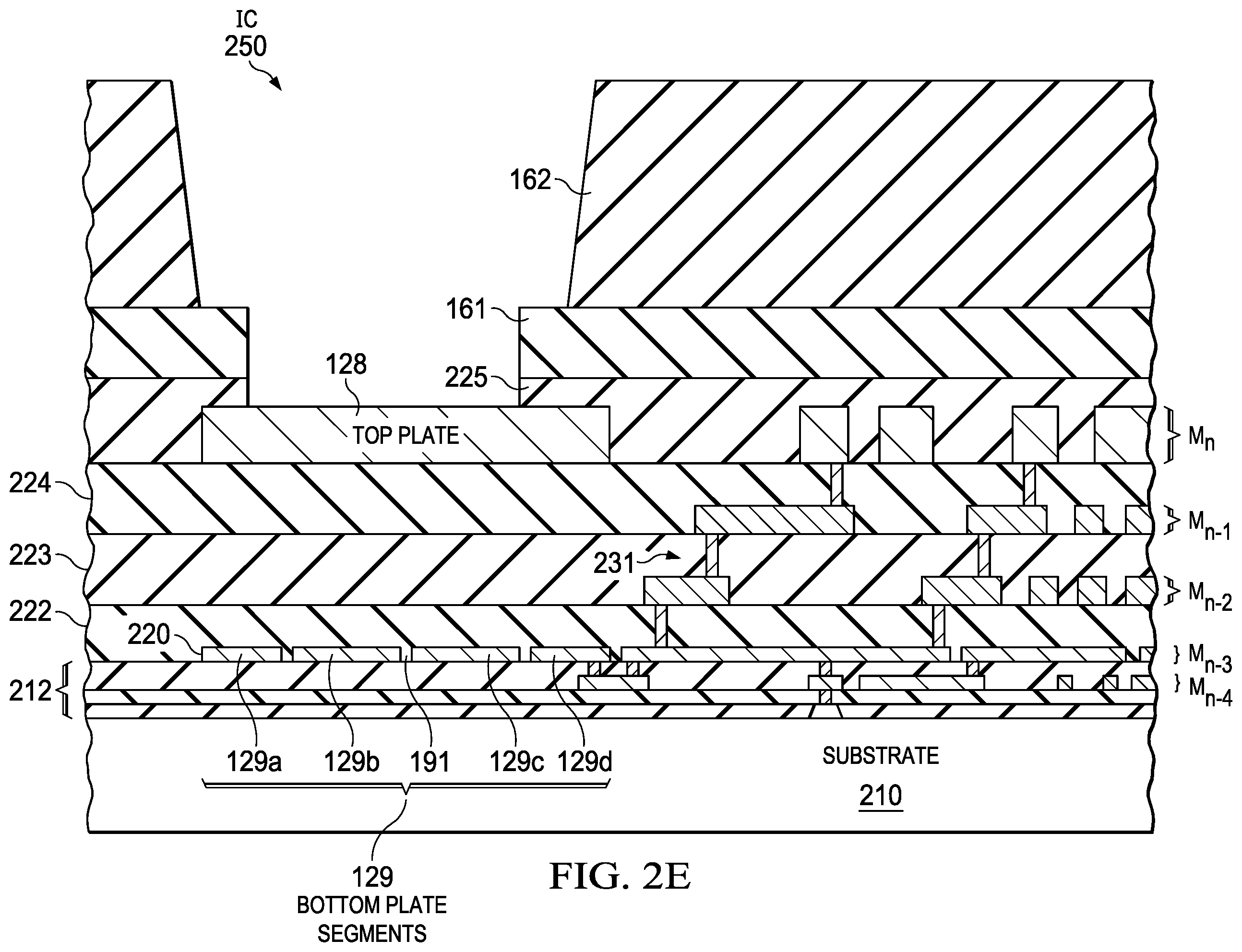 Patent US12588225 Figure 5 – IC including capacitor having segmented bottom plate