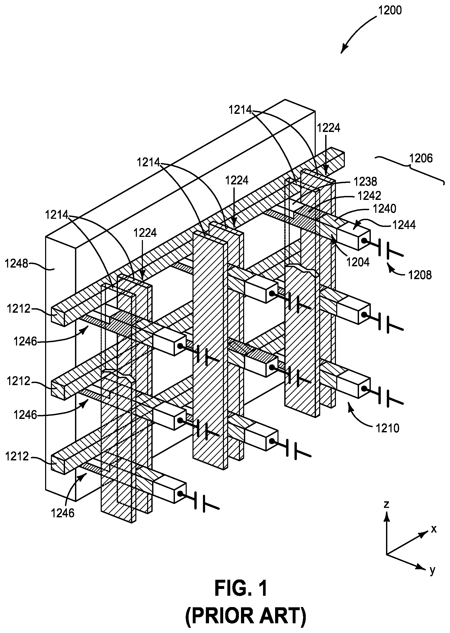 Patent US12588226 Figure 1 – Integrated assemblies and methods forming integrated assemblies