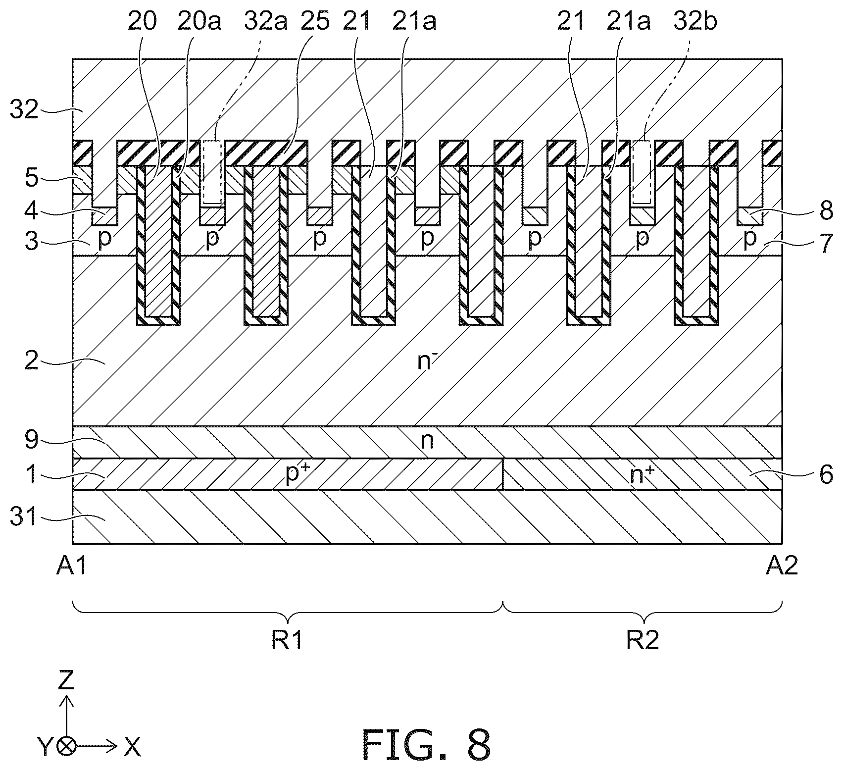 Patent US12588228 Figure 8 – Semiconductor device