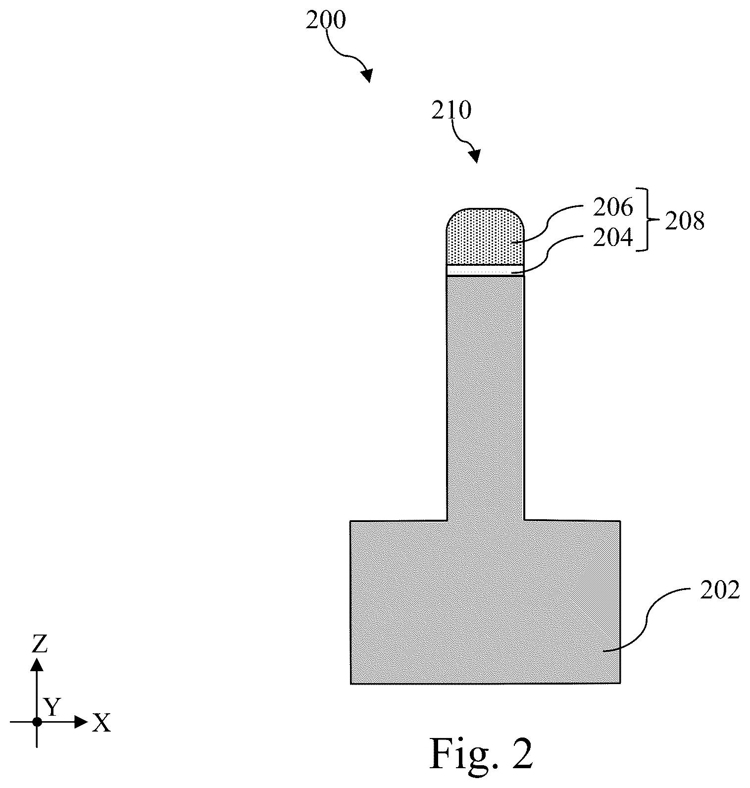 Patent US12588229 Figure 2 – Gate-top dielectric structure for self-aligned contact