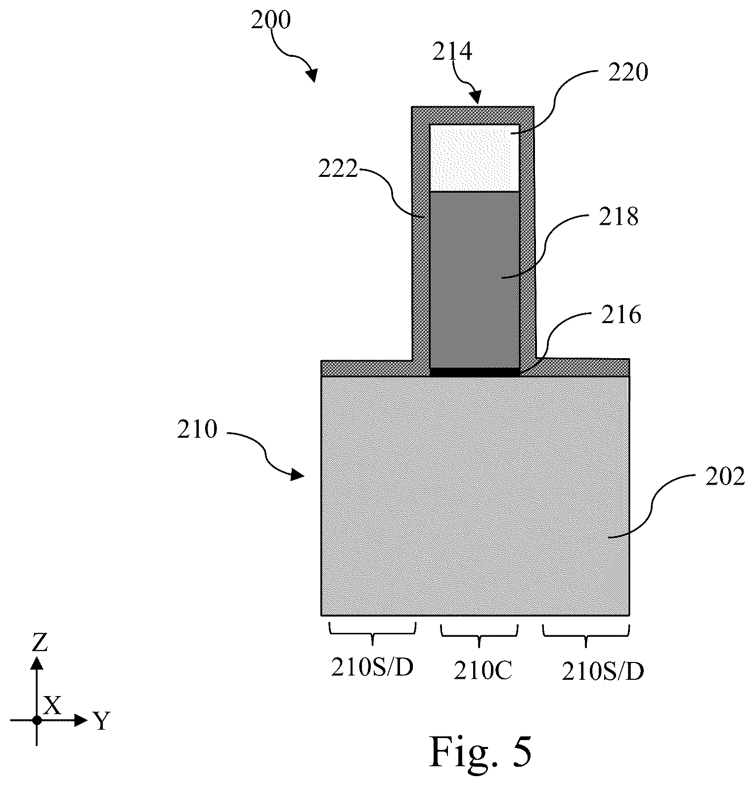 Patent US12588229 Figure 5 – Gate-top dielectric structure for self-aligned contact