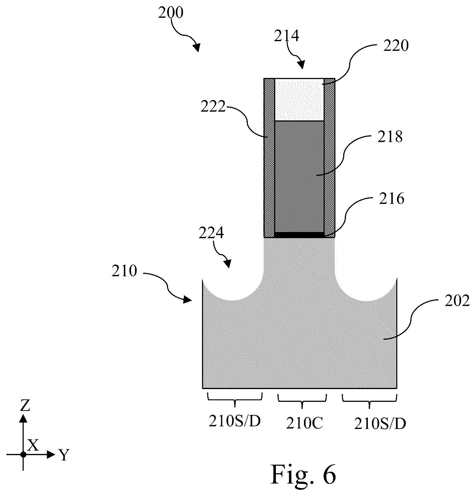 Patent US12588229 Figure 6 – Gate-top dielectric structure for self-aligned contact