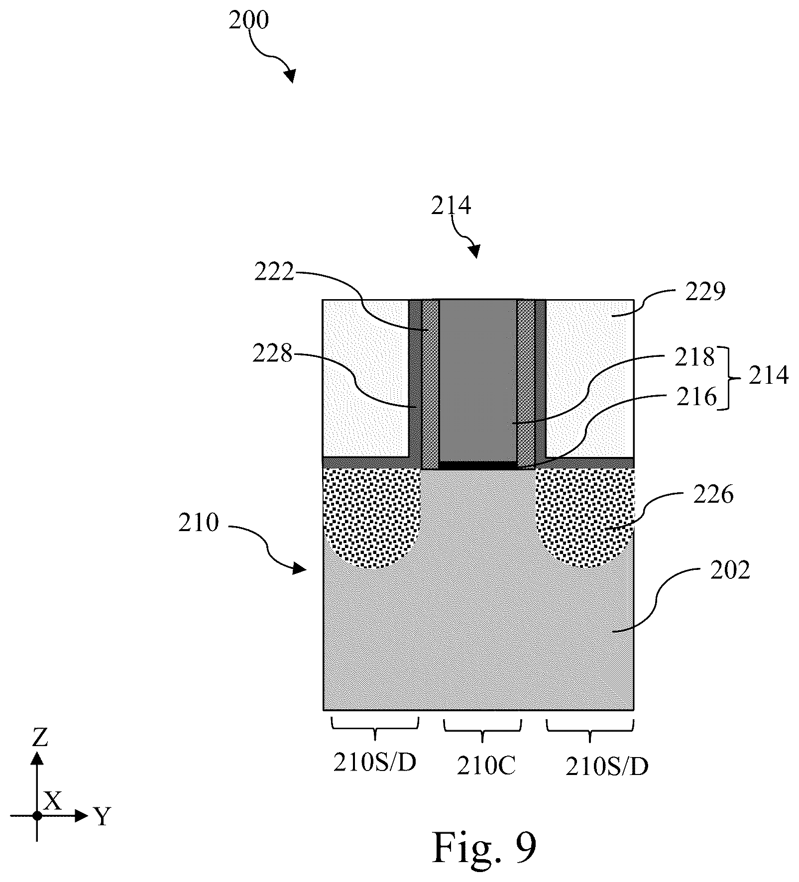 Patent US12588229 Figure 9 – Gate-top dielectric structure for self-aligned contact