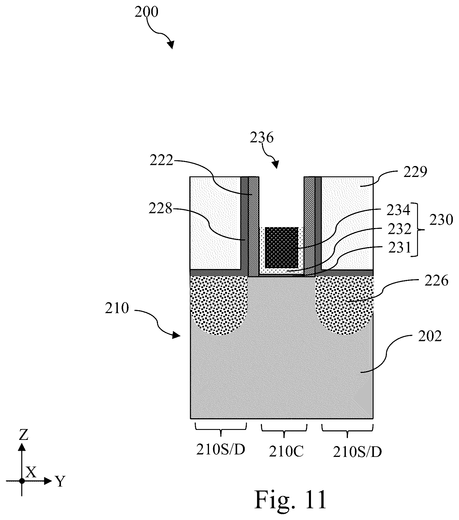 Patent US12588229 Figure 11 – Gate-top dielectric structure for self-aligned contact