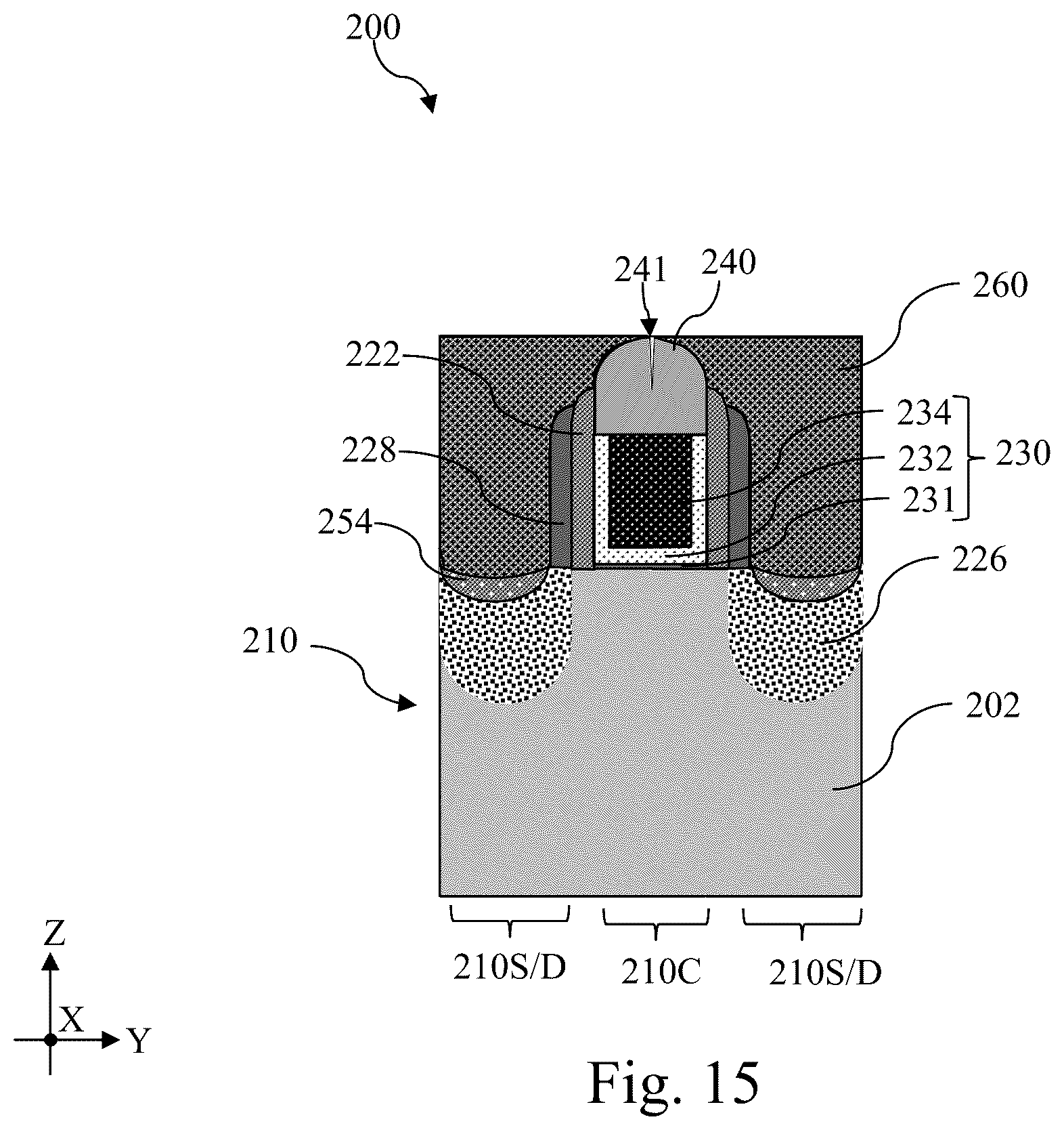 Patent US12588229 Figure 15 – Gate-top dielectric structure for self-aligned contact