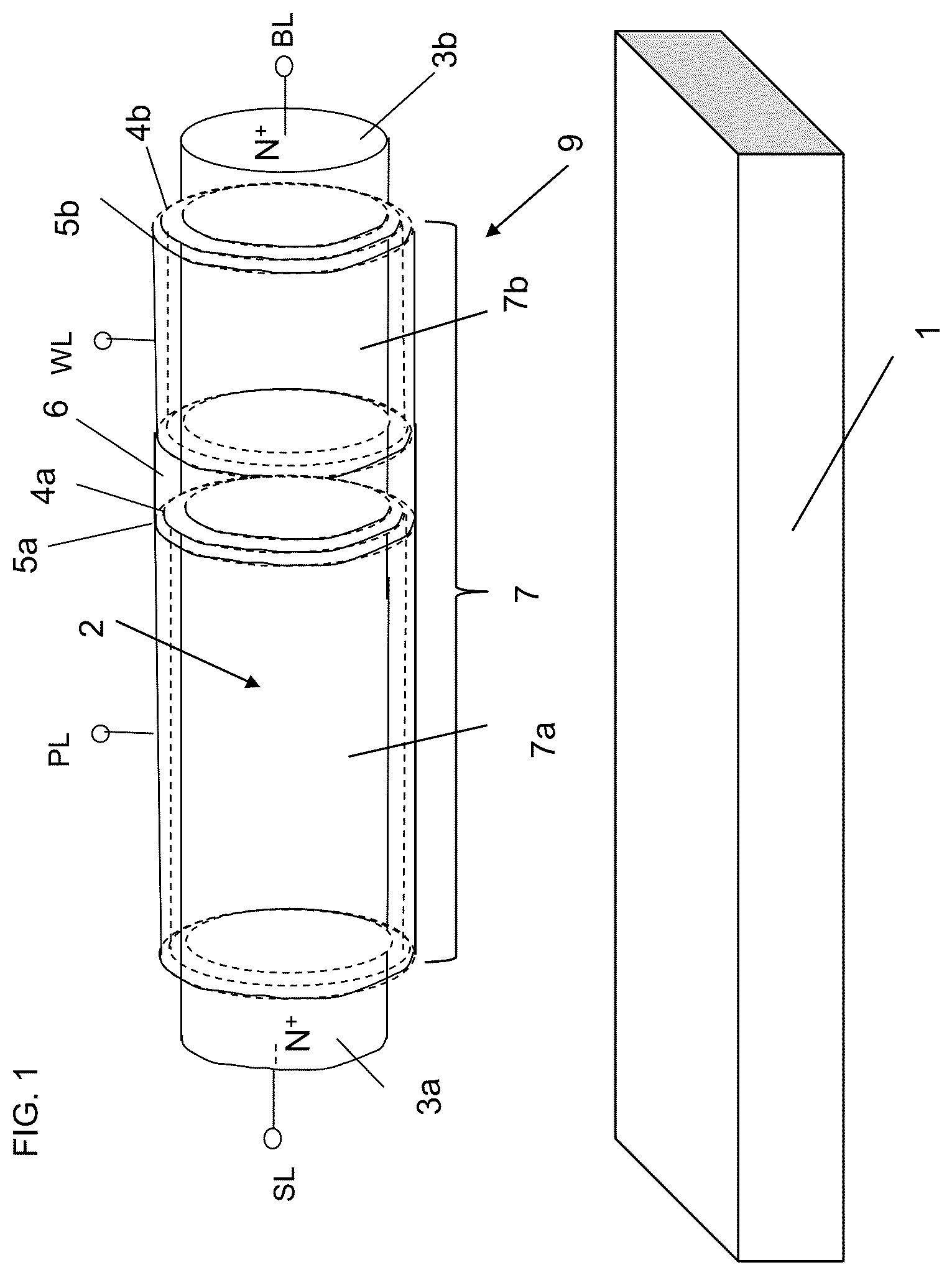 Patent US12588232 — Semiconductor-element-including memory device — Figure 1