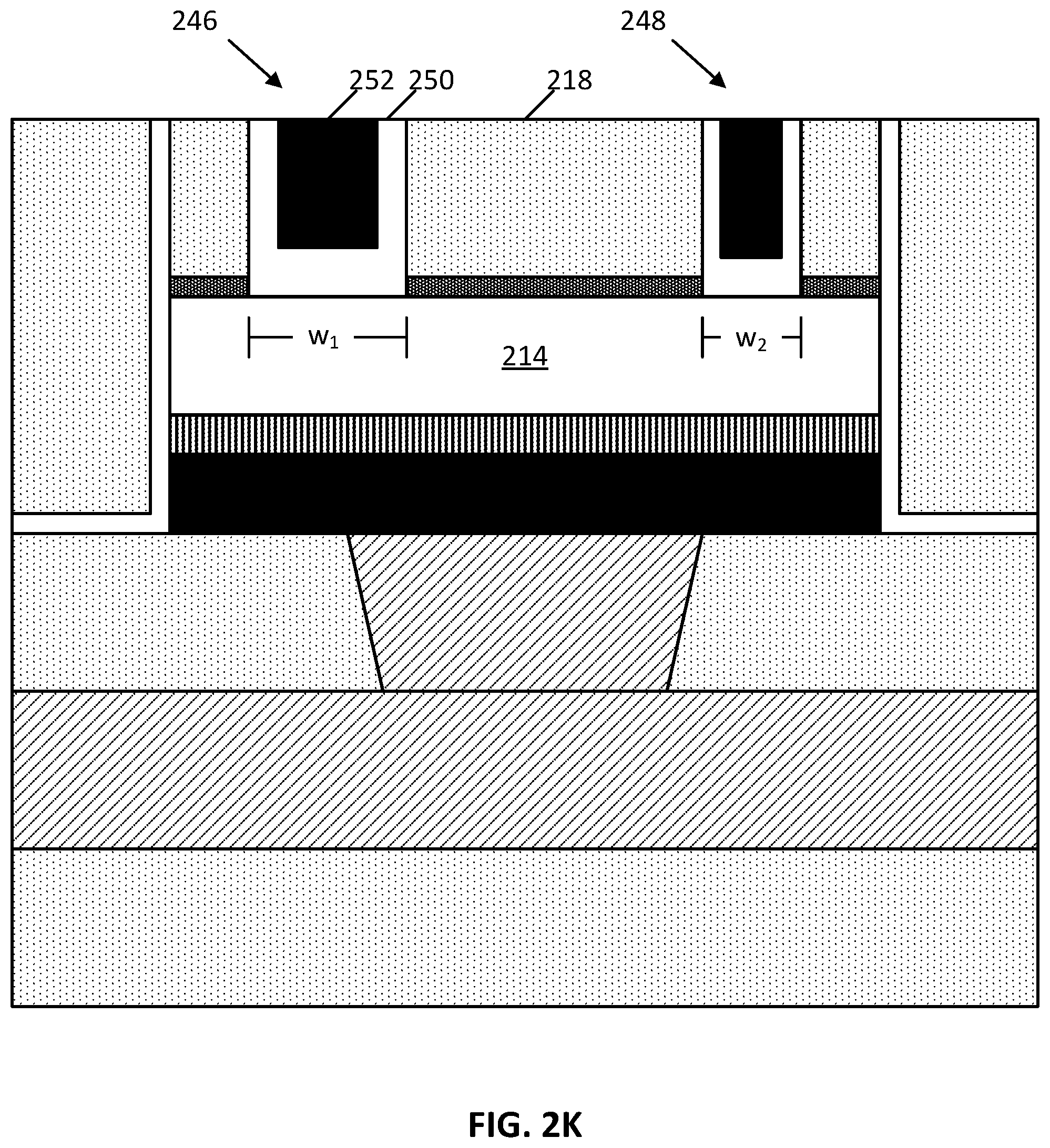 Patent US12588241 Figure 16 – Asymmetric source and drain contacts for a thin film transistor (TFT) structure