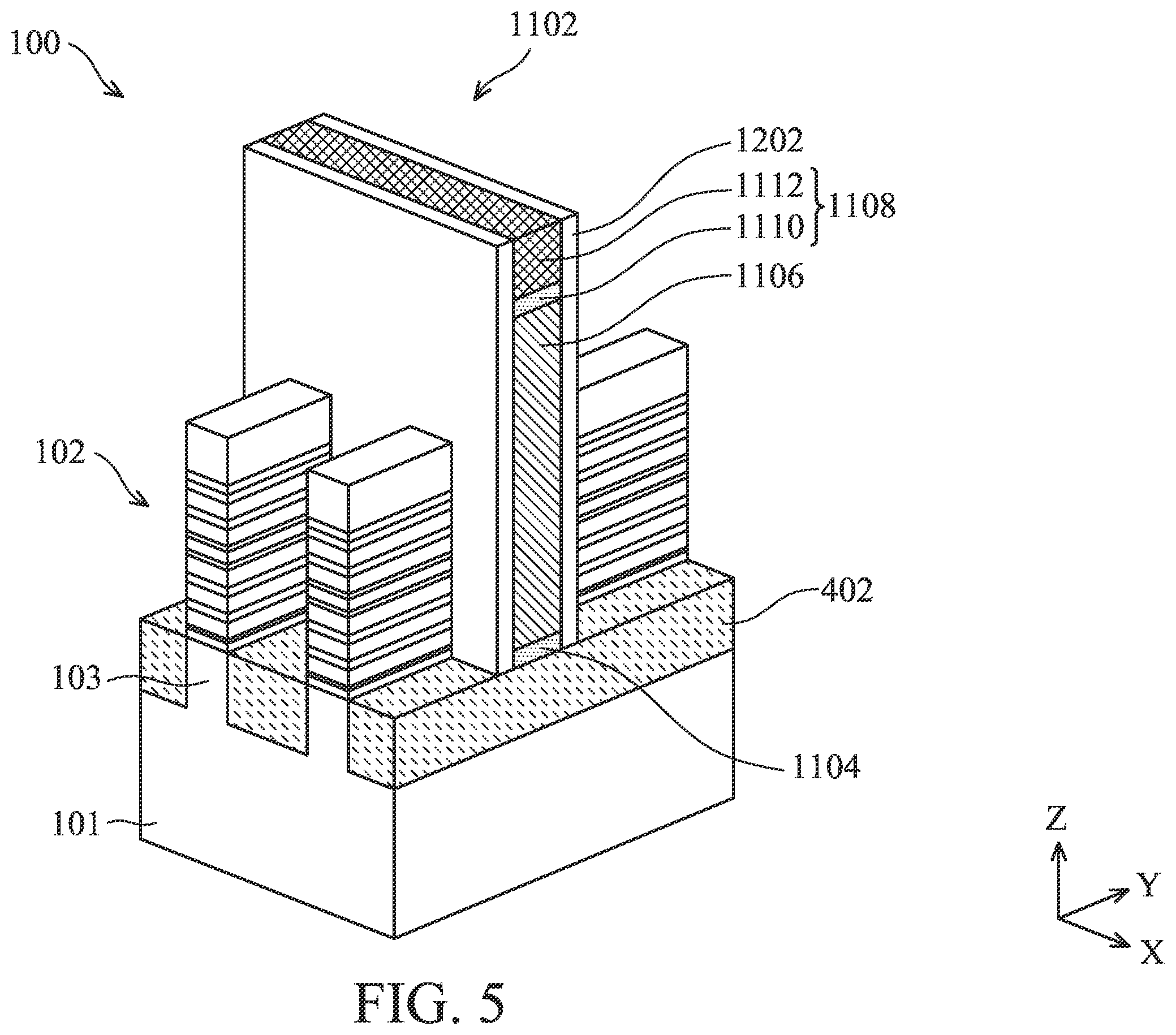 Patent US12588243 Figure 5 – Semiconductor device structure and methods of forming the same
