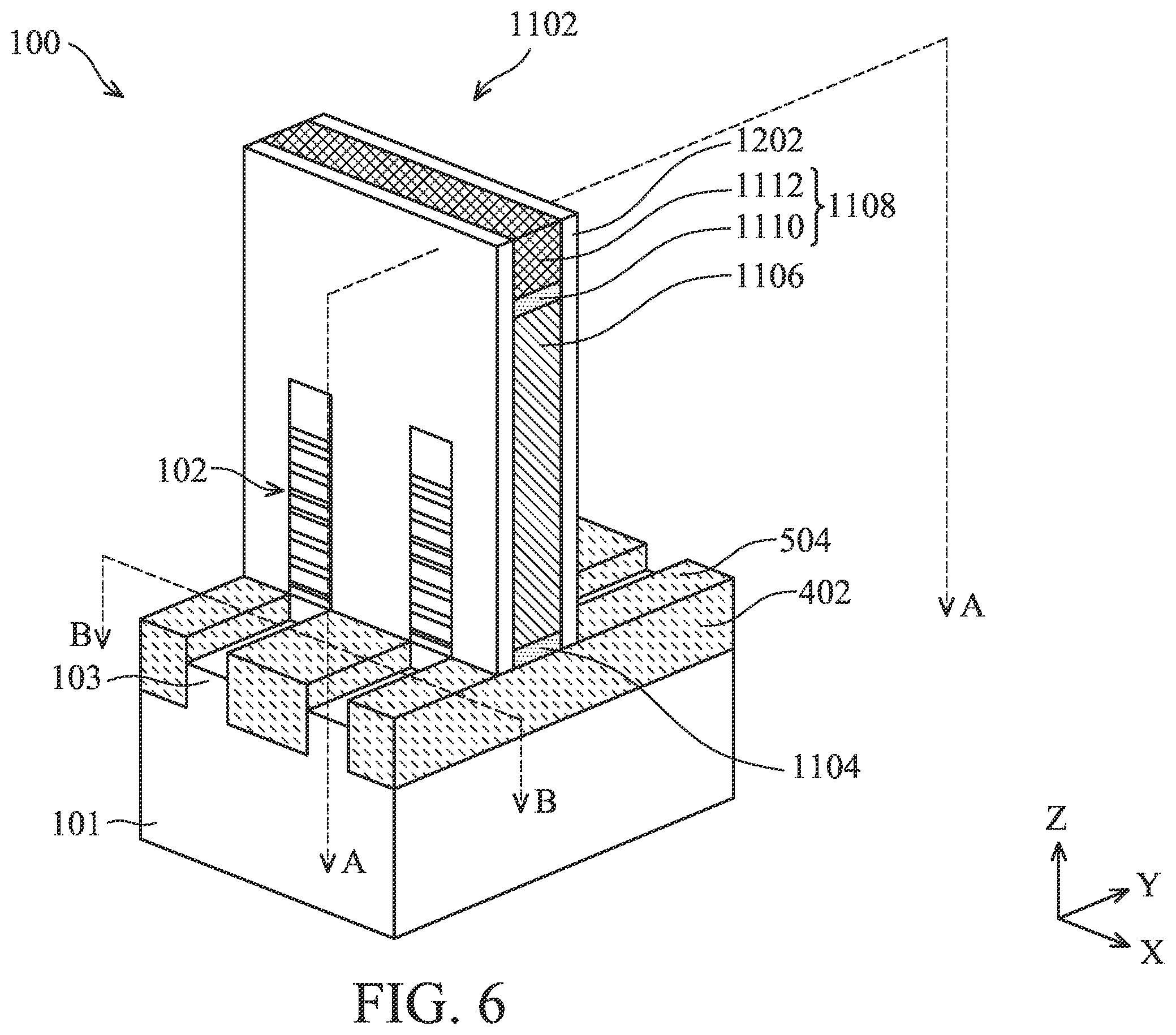 Patent US12588243 Figure 6 – Semiconductor device structure and methods of forming the same