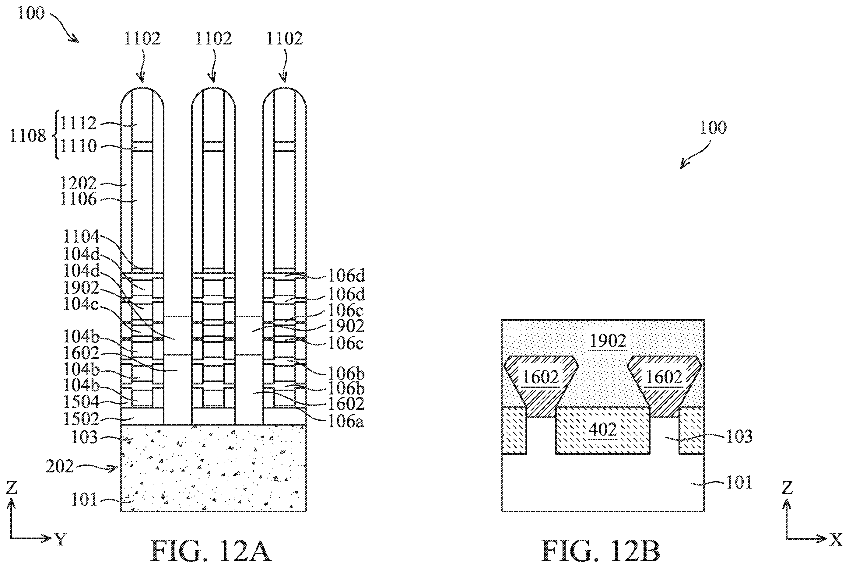 Patent US12588243 Figure 12 – Semiconductor device structure and methods of forming the same