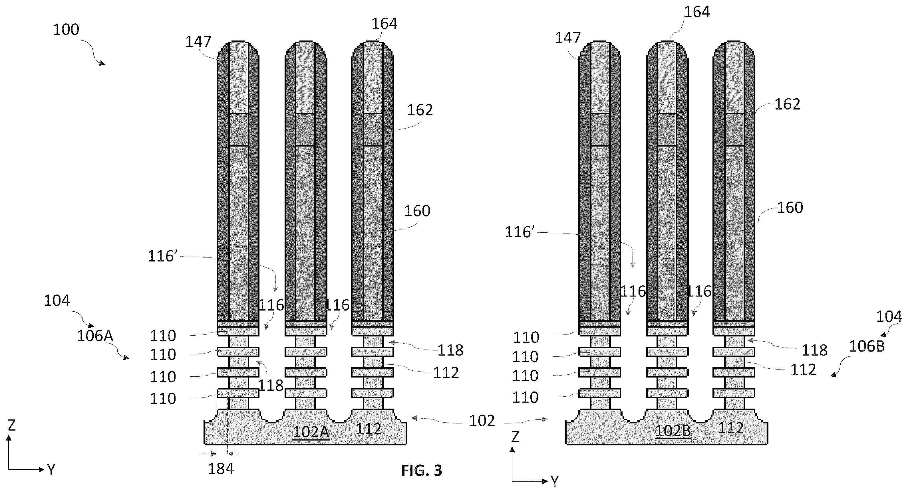 Patent US12588247 Figure 3 – Spacer structures for nano-sheet-based devices