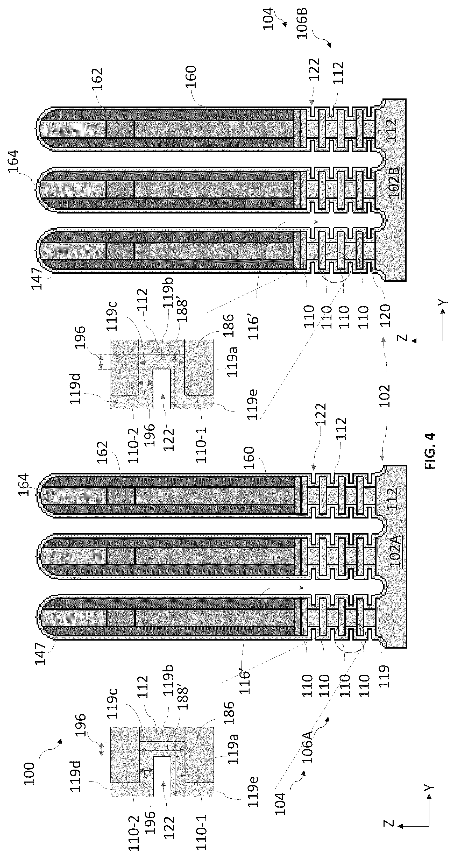Patent US12588247 Figure 4 – Spacer structures for nano-sheet-based devices