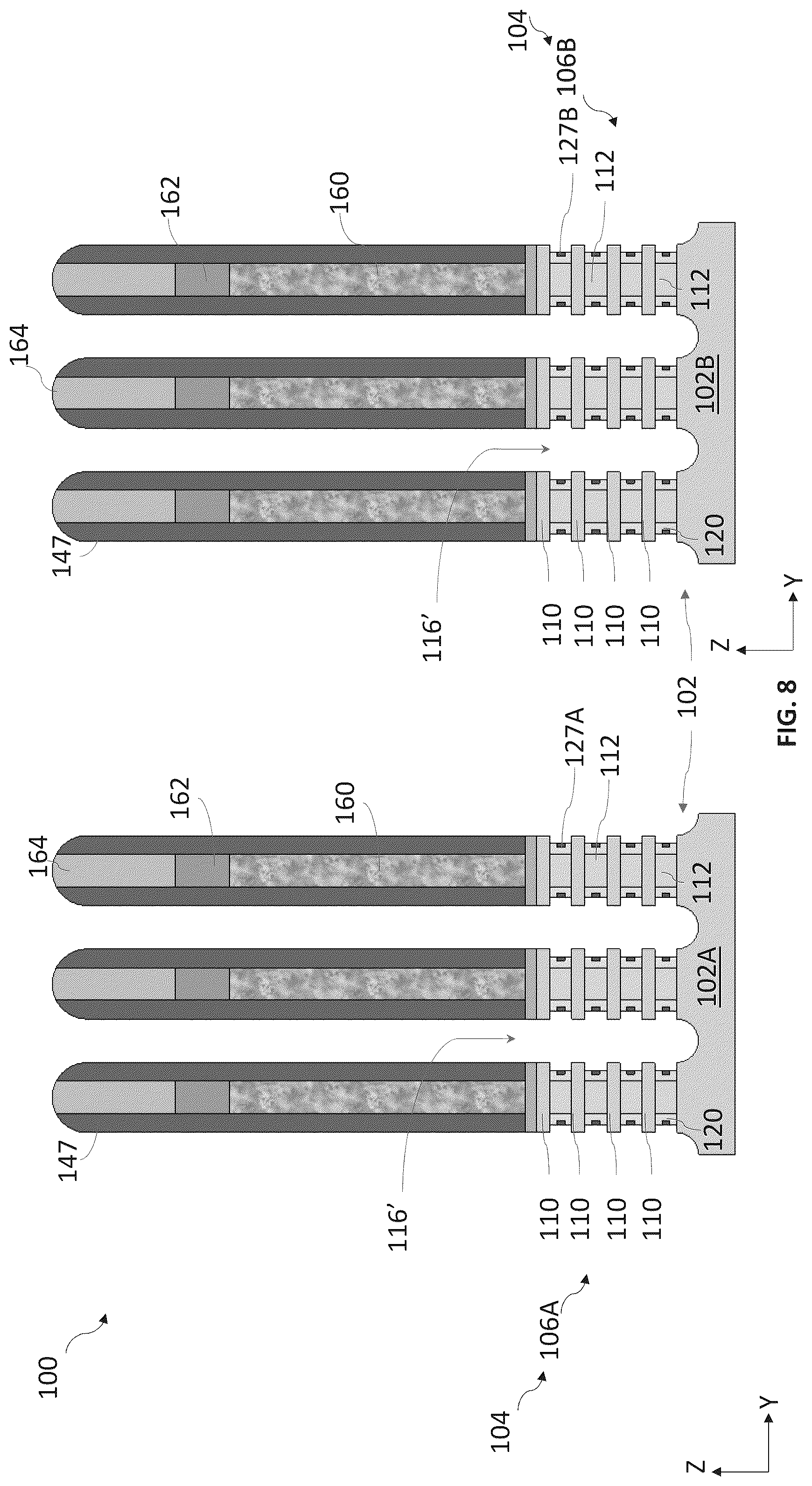 Patent US12588247 Figure 8 – Spacer structures for nano-sheet-based devices