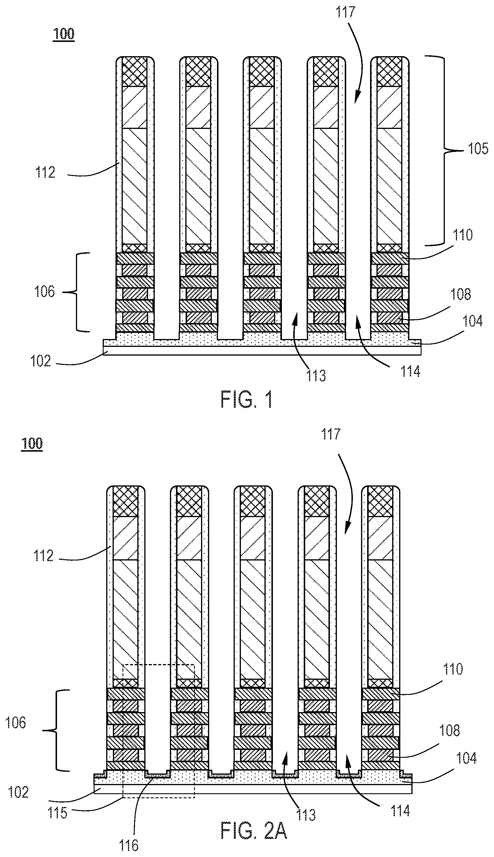 Patent US12588248 Figure 1 – Template for nanosheet source drain formation with bottom dielectric