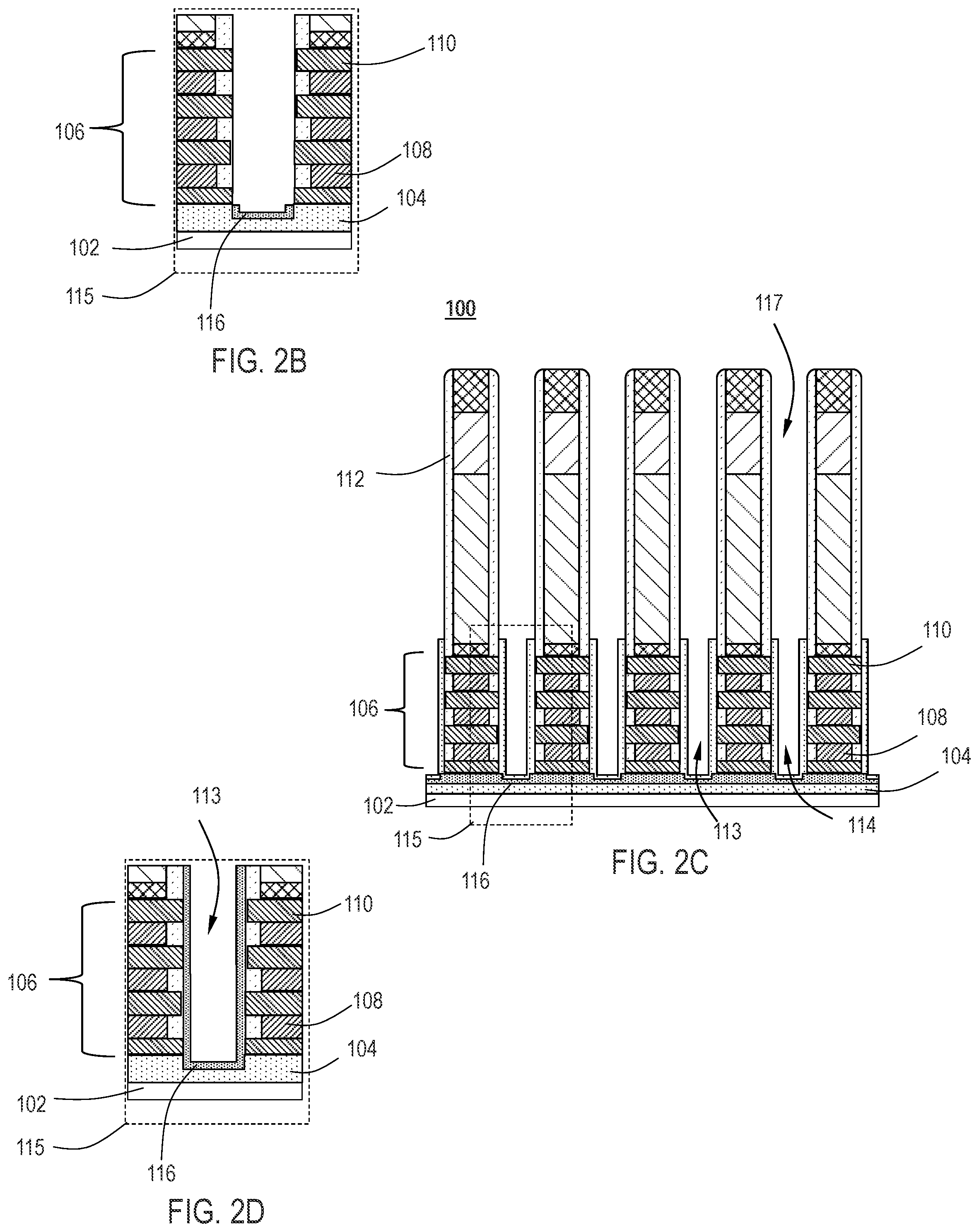 Patent US12588248 Figure 2 – Template for nanosheet source drain formation with bottom dielectric