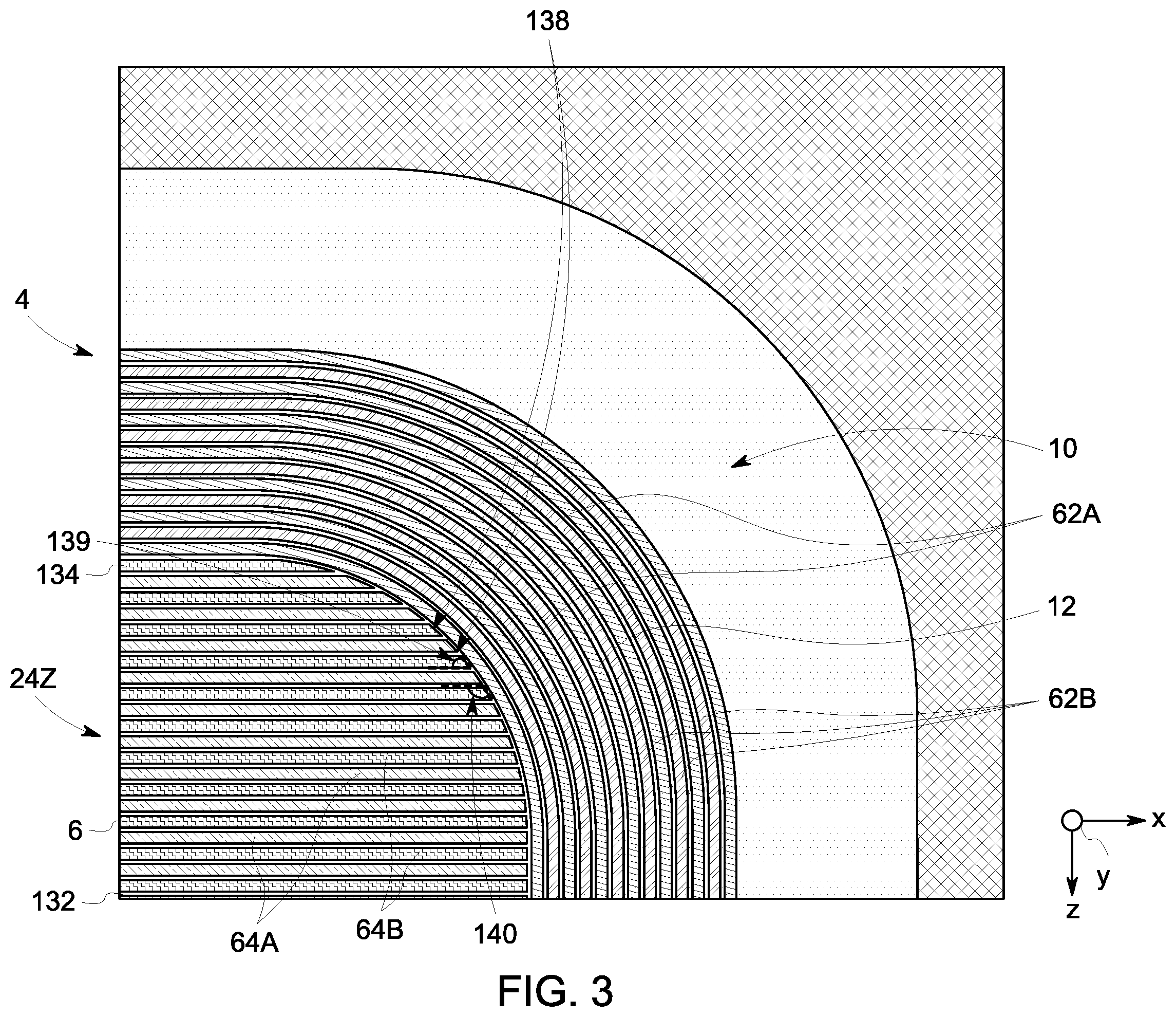Patent US12588254 Figure 3 – Systems and methods for pillar extension in termination areas of wide band gap super-junction power devices