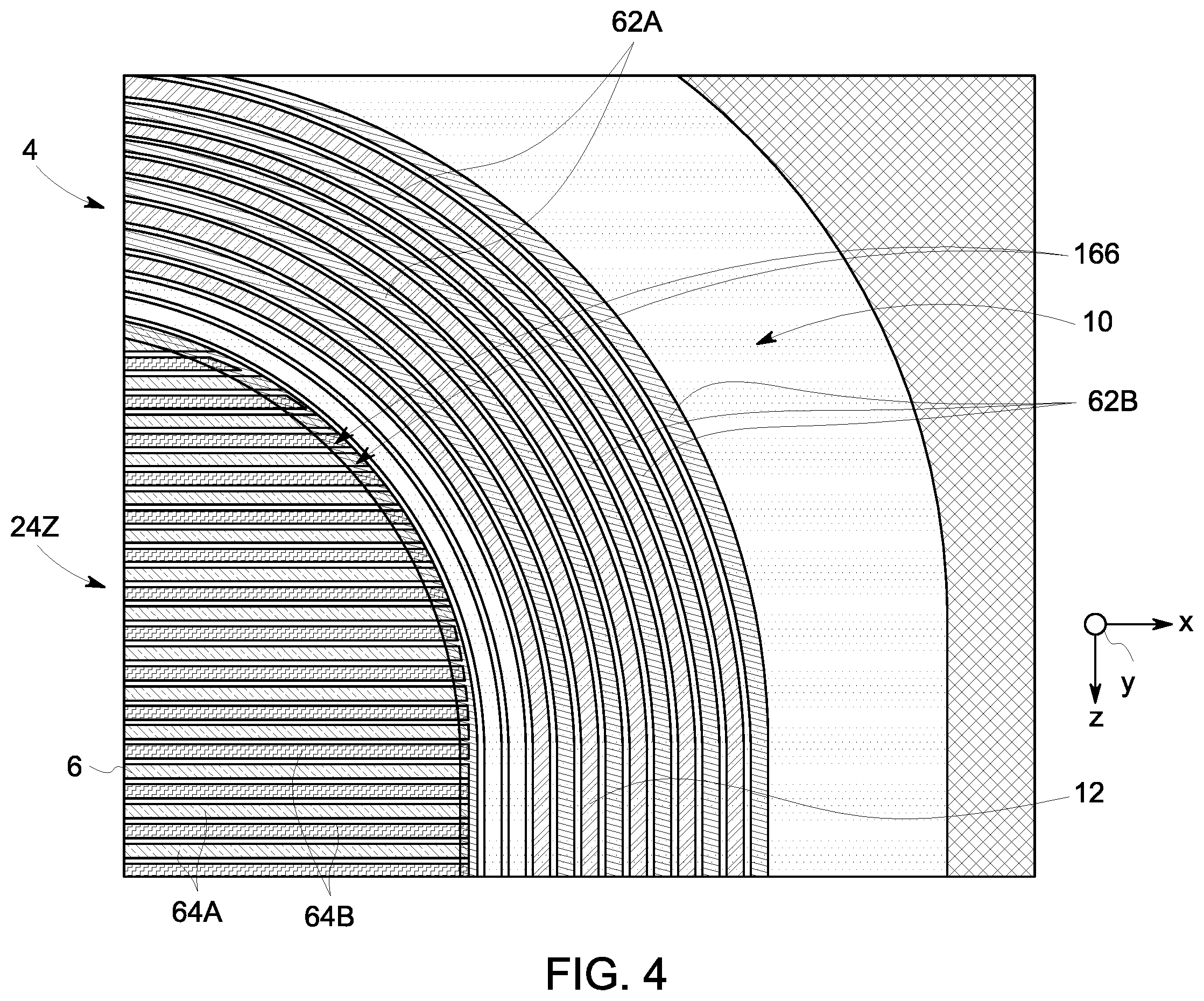 Patent US12588254 Figure 4 – Systems and methods for pillar extension in termination areas of wide band gap super-junction power devices