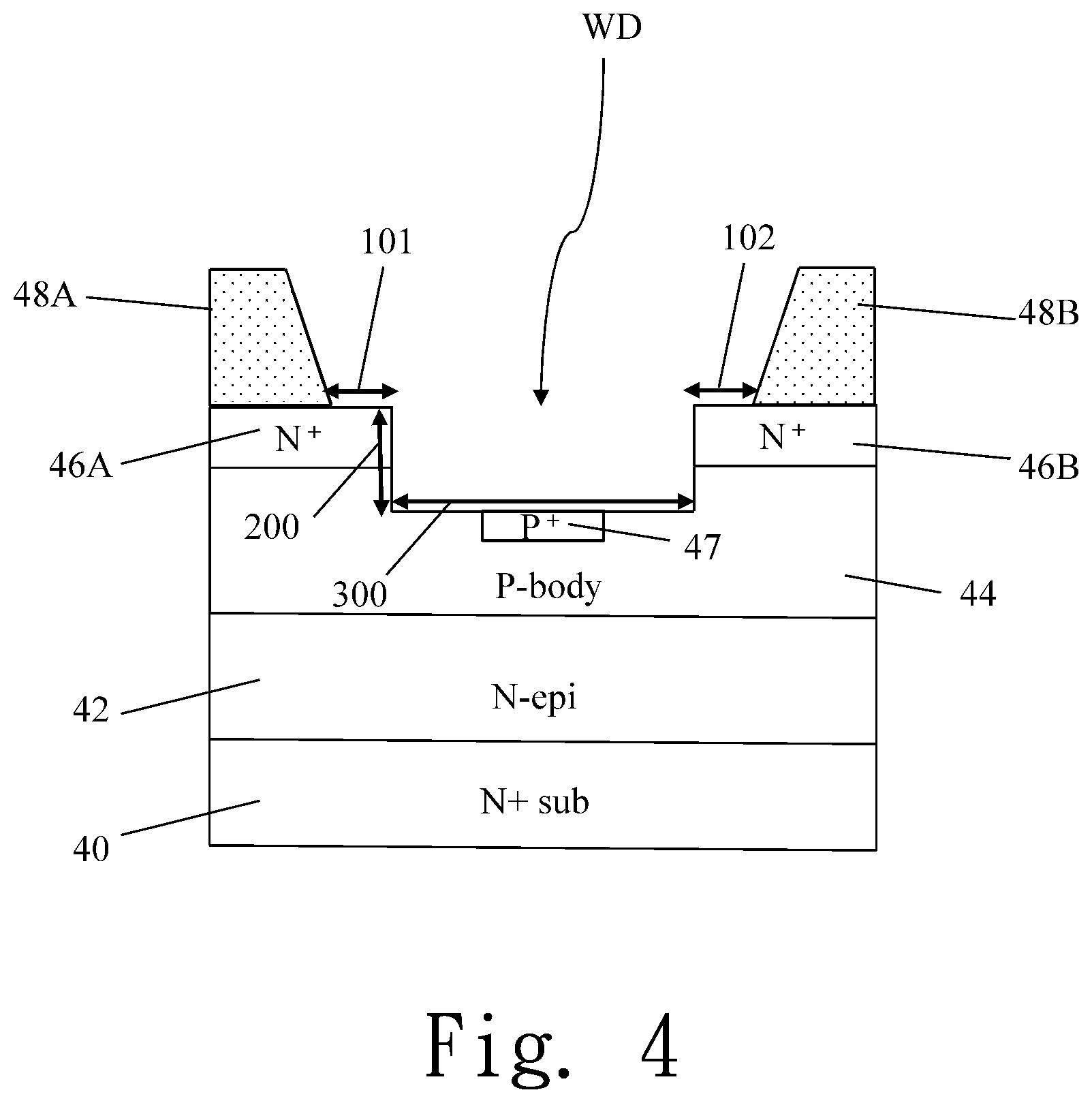 Patent US12588264 Figure 4 – Three-dimensional source contact structure and fabrication process method of making the same