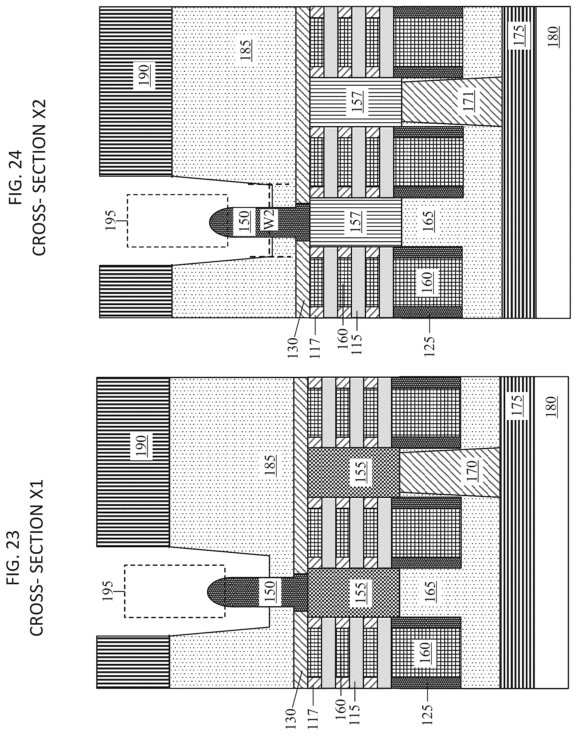 Patent US12588266 Figure 16 – CMOS integration for doped placeholder as direct backside contact