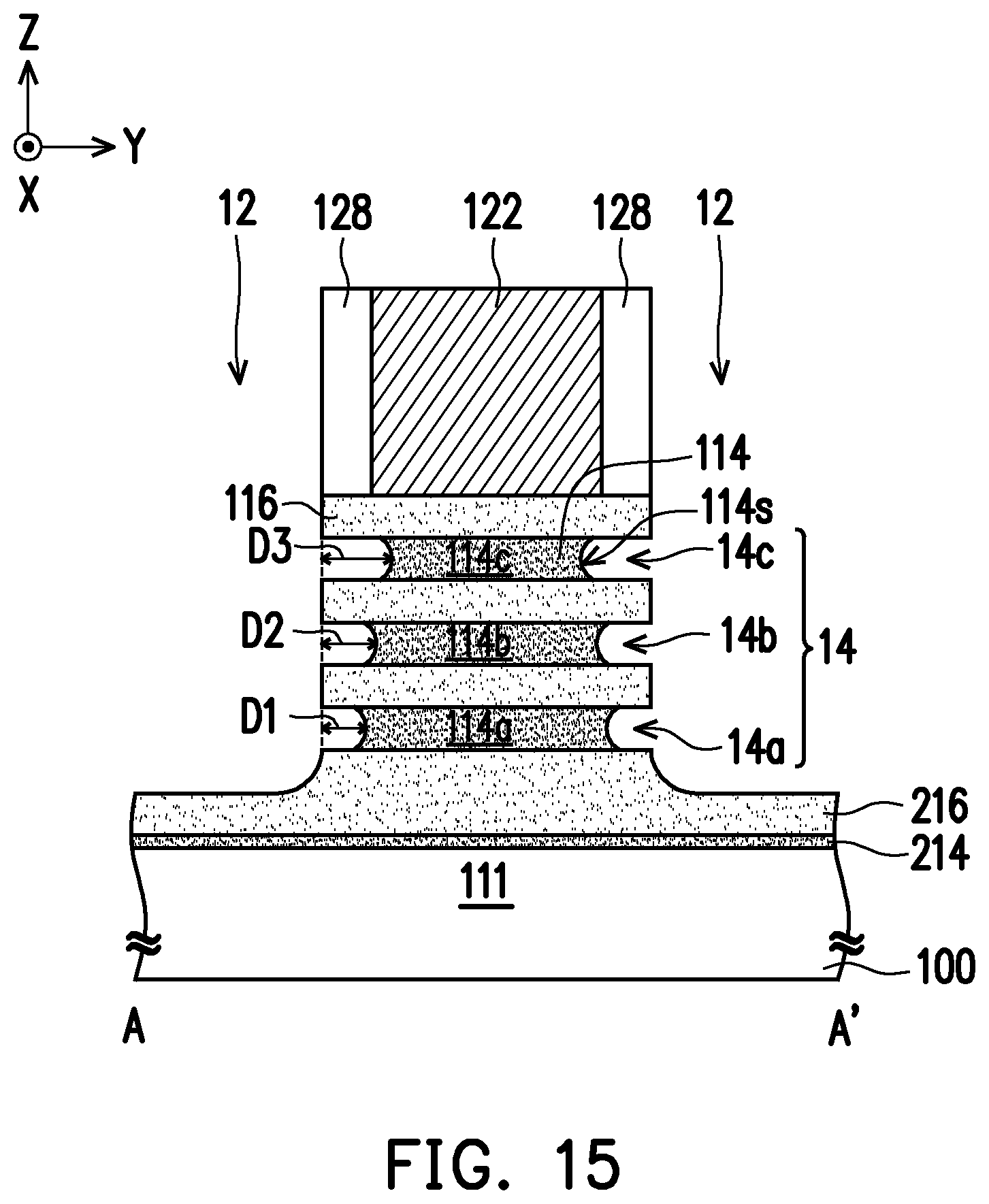 Patent US12588267 Figure 15 – Semiconductor device and method of forming the same