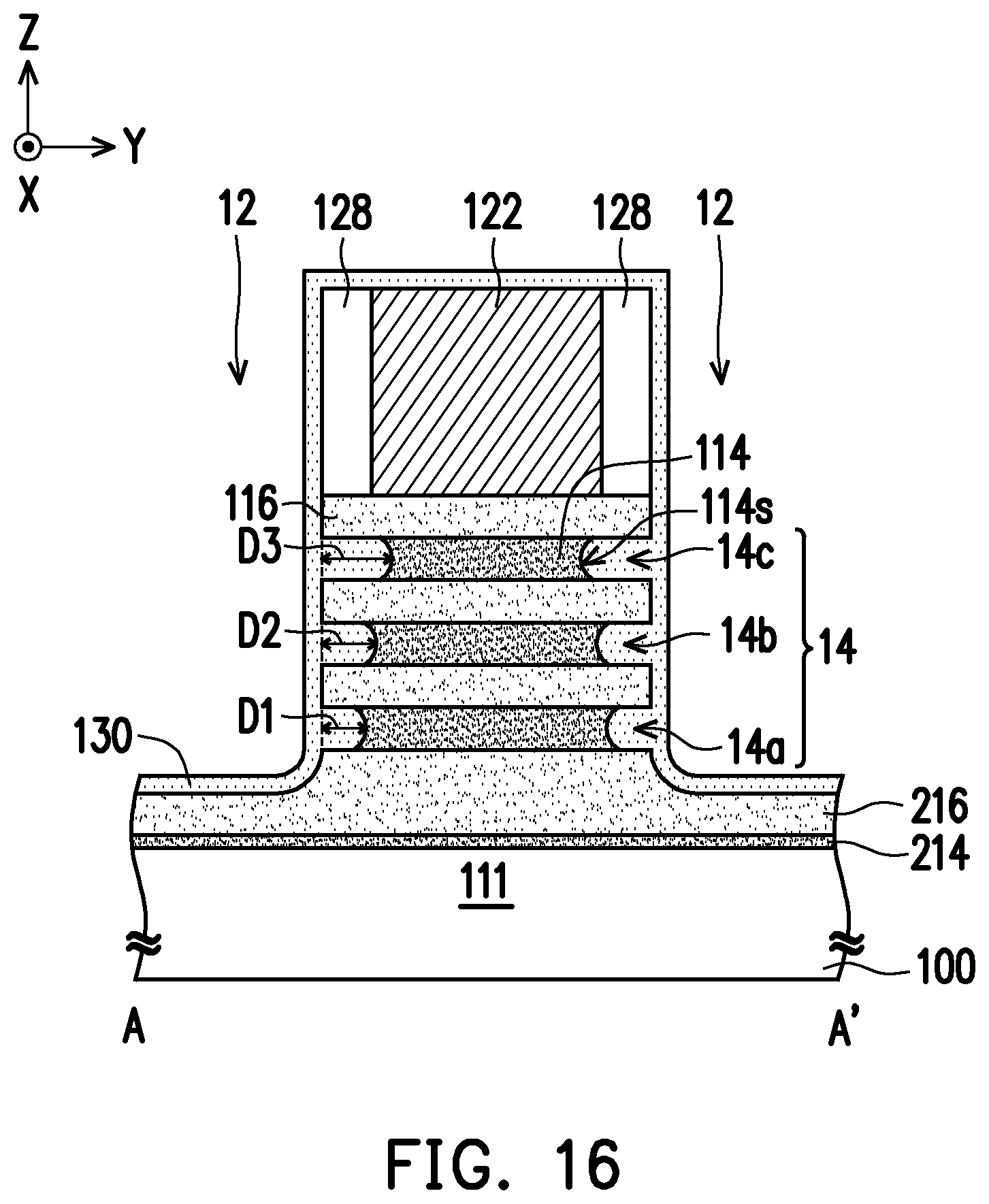 Patent US12588267 Figure 16 – Semiconductor device and method of forming the same