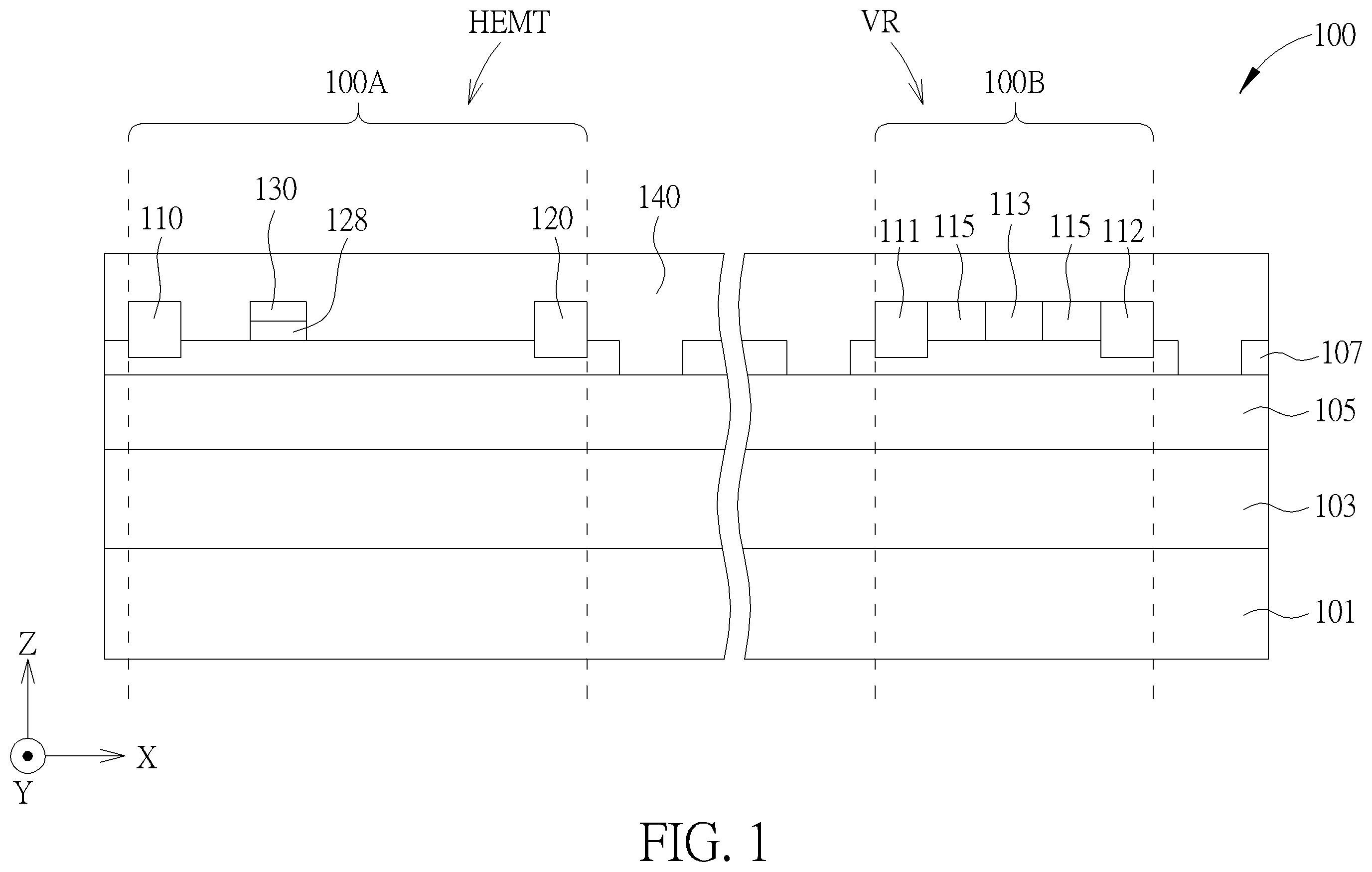 Patent US12588272 Figure 1 – Semiconductor device