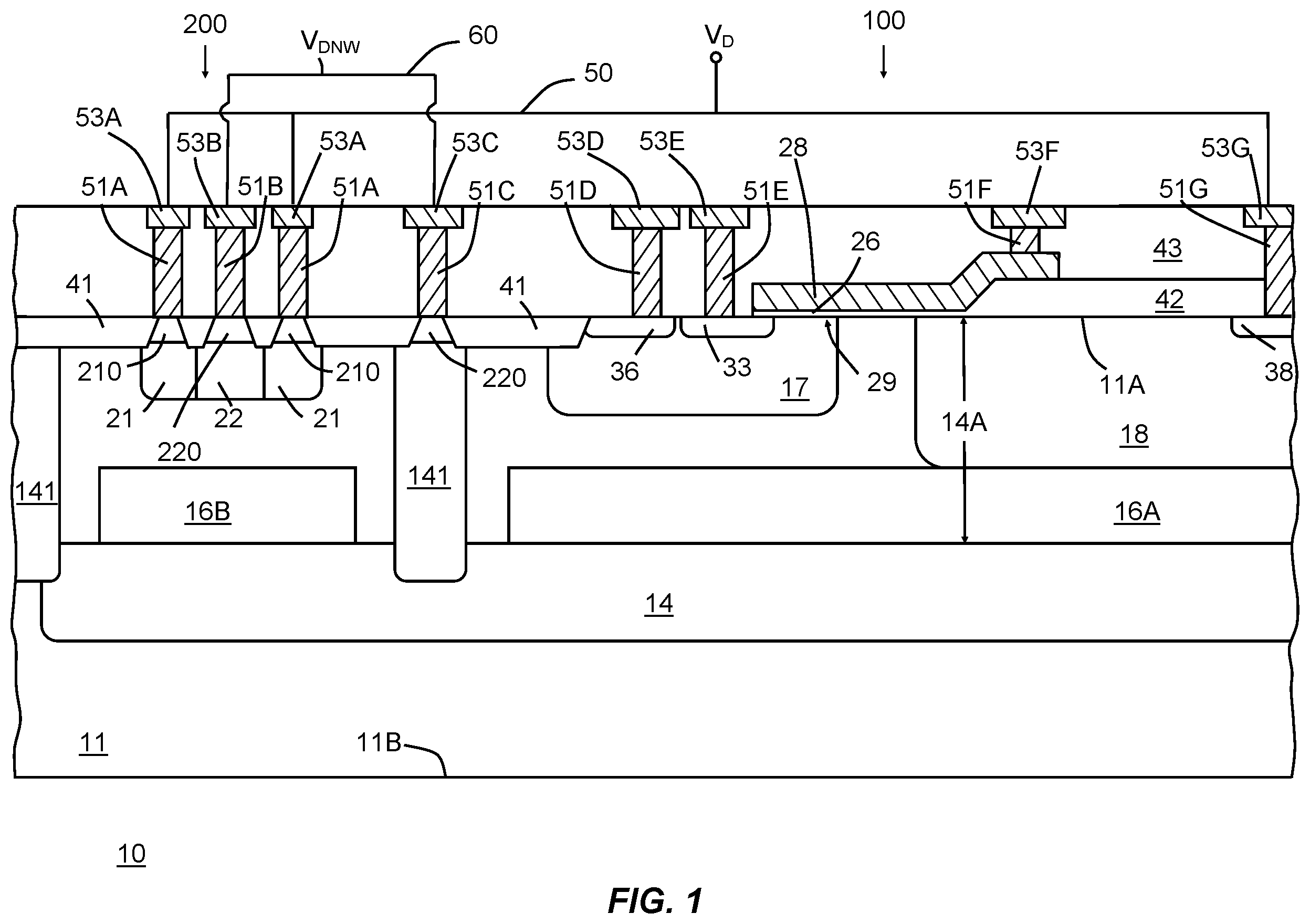 Patent US12588274 Figure 1 – Semiconductor structures and methods of manufacturing semiconductor structures