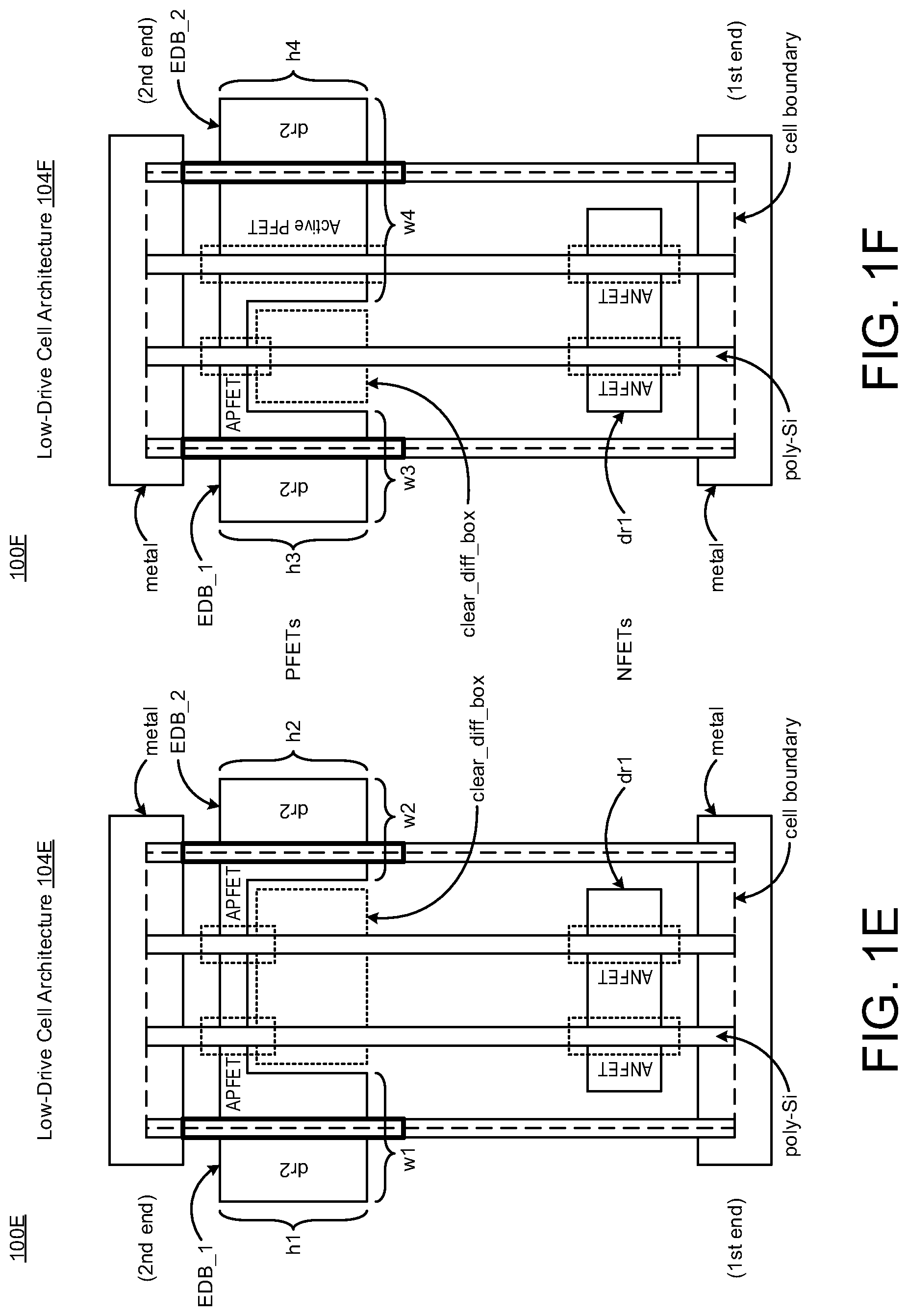 Patent US12588276 Figure 4 – Logic cell structure with diffusion box