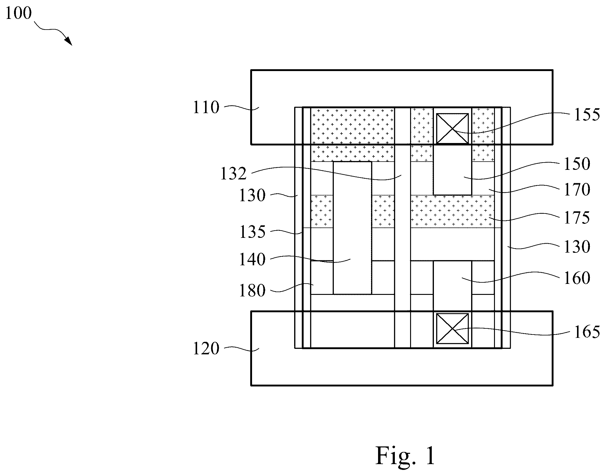 Patent US12588278 Figure 1 – Semiconductor device having different size active regions and method of making
