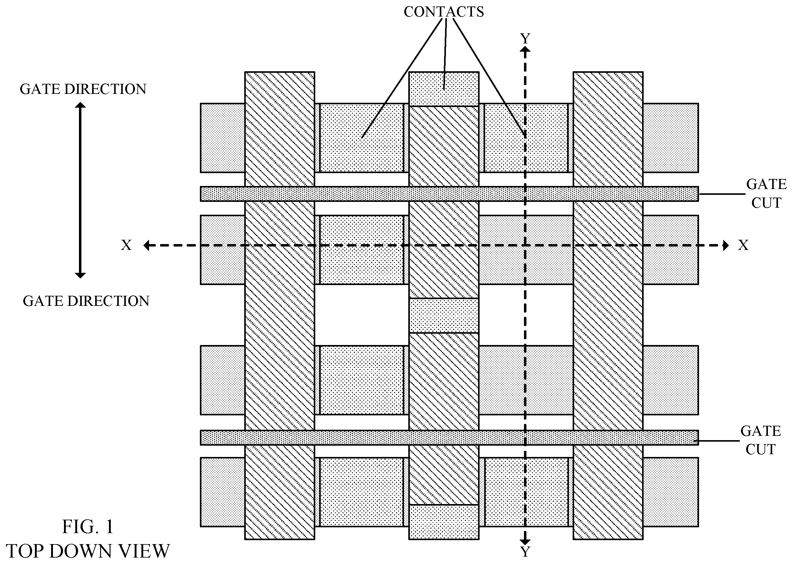 Patent US12588280 Figure 1 – Backsides subtractive M1 patterning with backside contact repair for tight N2P space