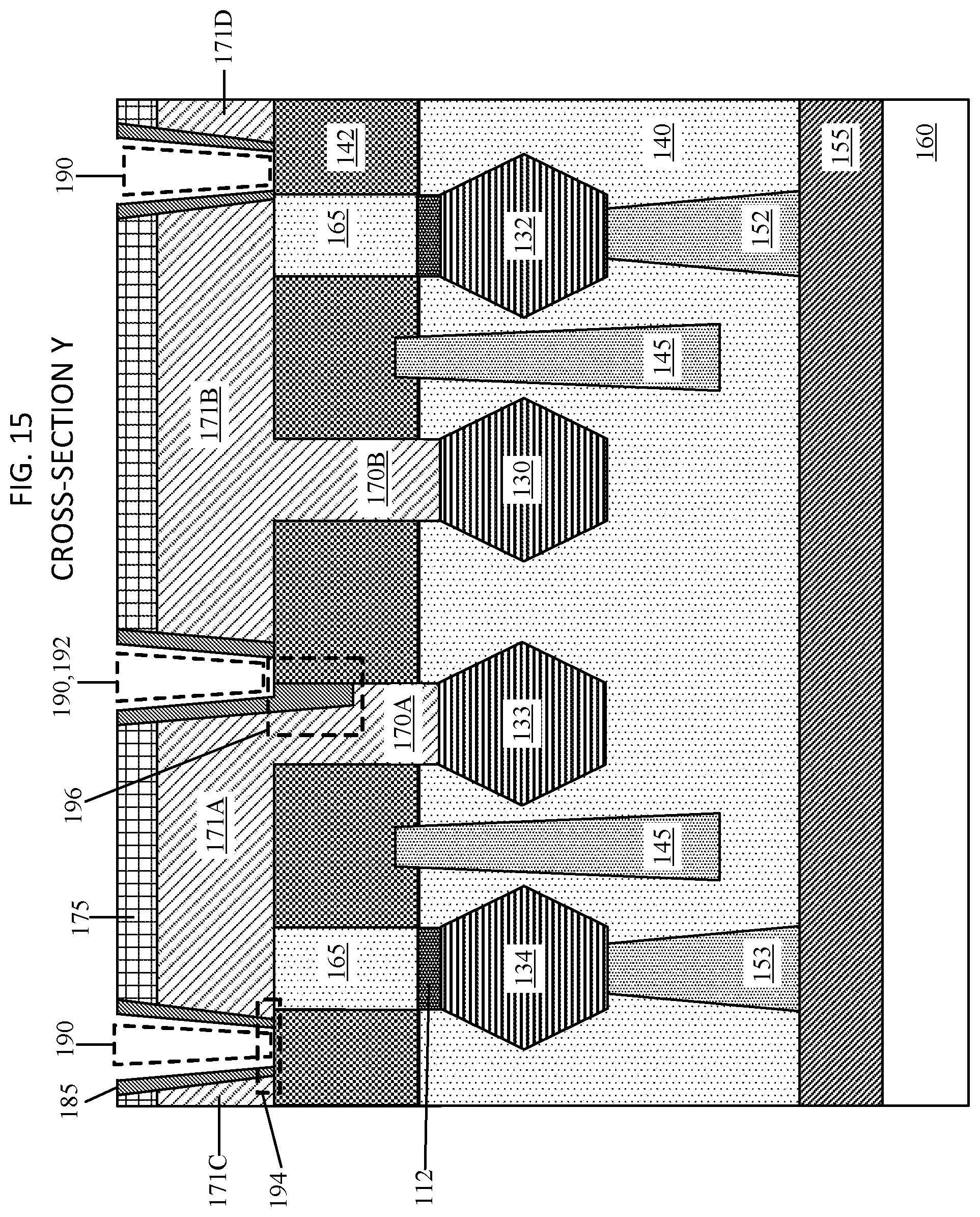 Patent US12588280 Figure 15 – Backsides subtractive M1 patterning with backside contact repair for tight N2P space