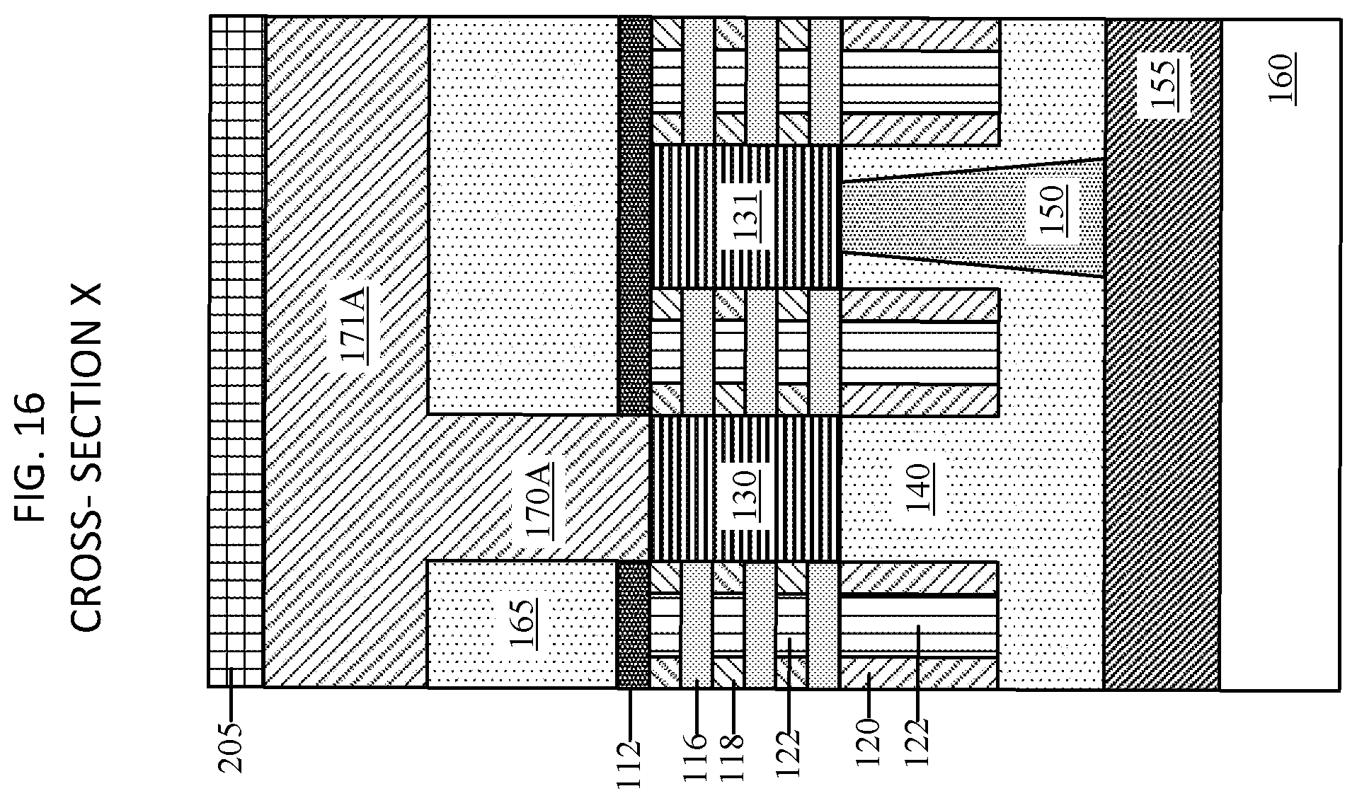 Patent US12588280 Figure 16 – Backsides subtractive M1 patterning with backside contact repair for tight N2P space