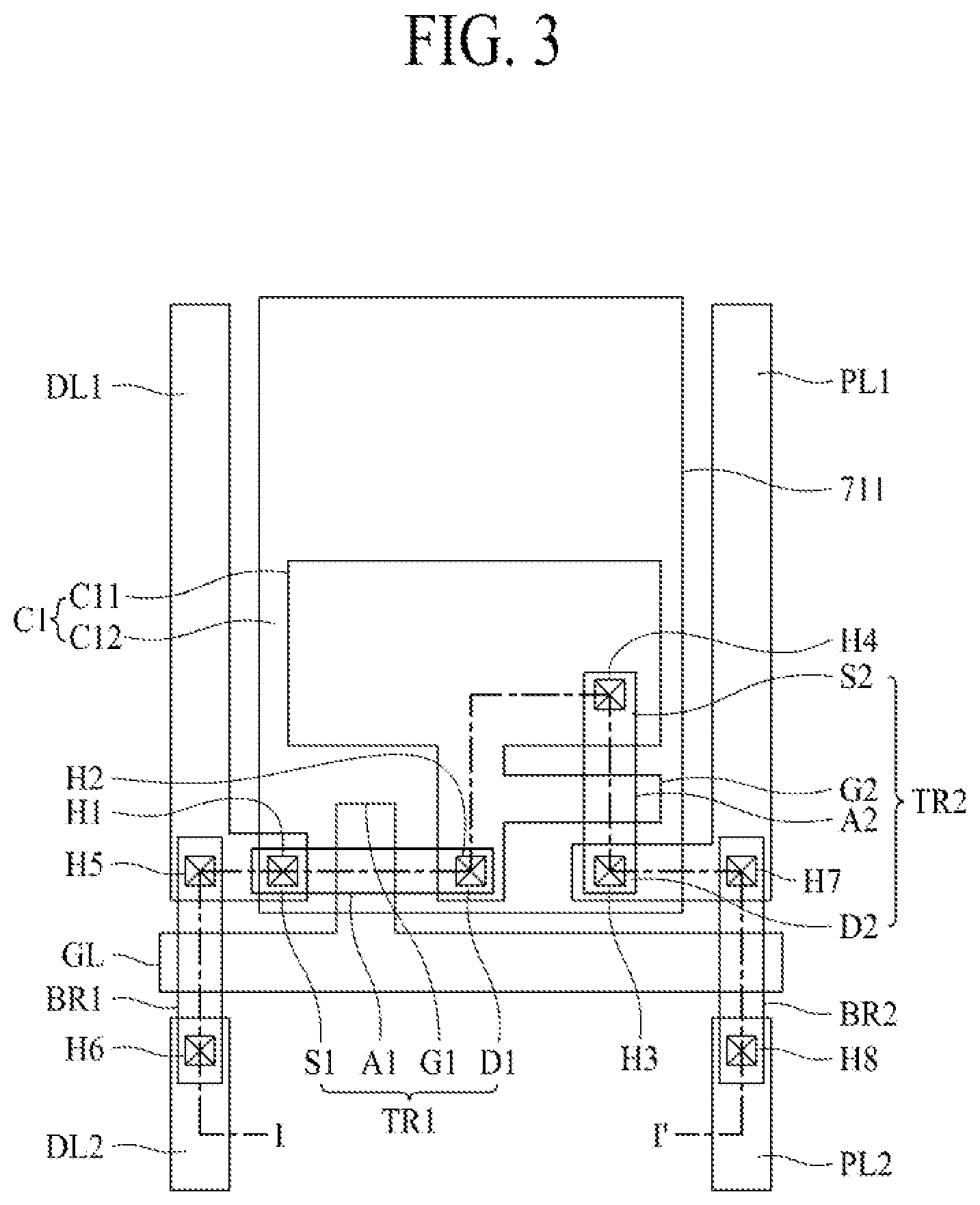 Patent US12588281 Figure 3 – Display apparatus comprising thin film transistor