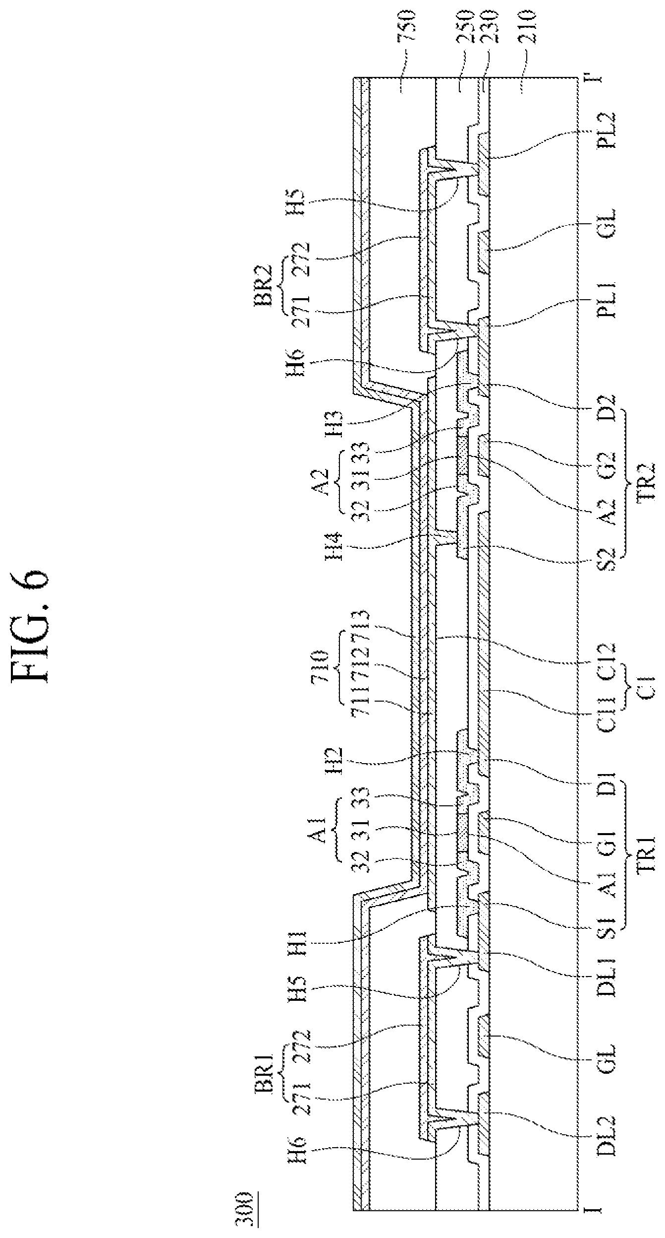 Patent US12588281 Figure 6 – Display apparatus comprising thin film transistor