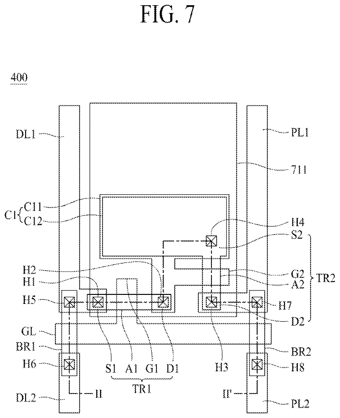 Patent US12588281 Figure 7 – Display apparatus comprising thin film transistor