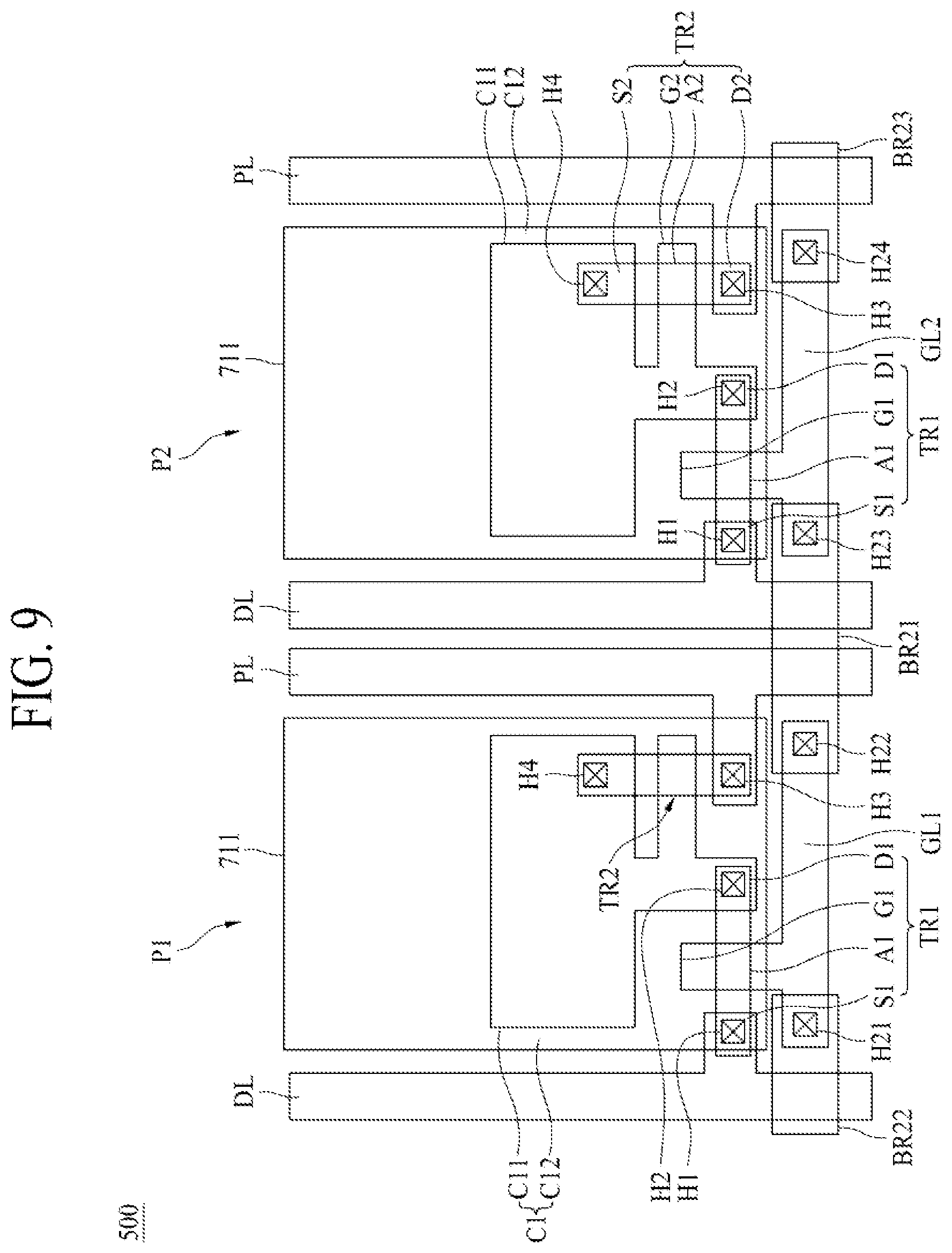 Patent US12588281 Figure 9 – Display apparatus comprising thin film transistor