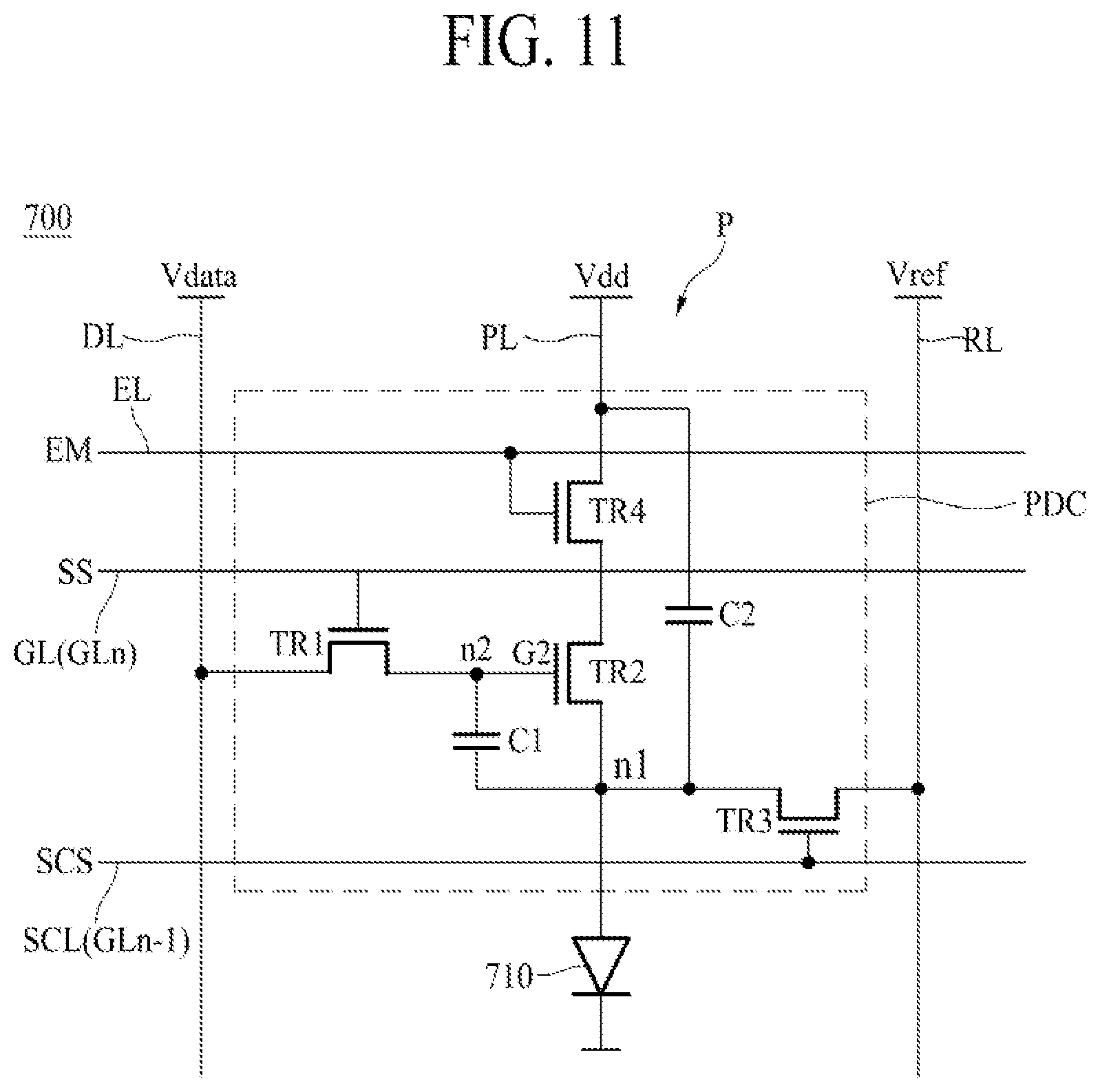Patent US12588281 Figure 11 – Display apparatus comprising thin film transistor