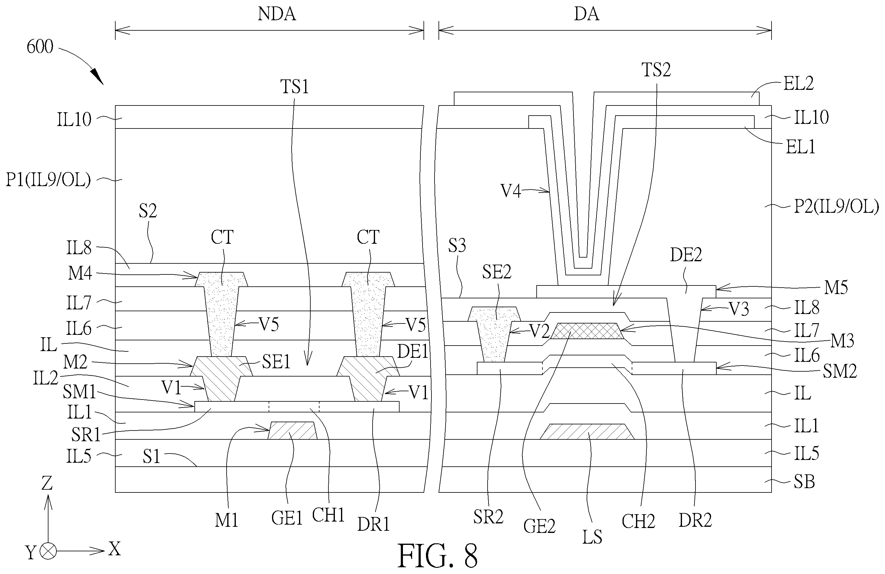 Patent US12588289 Figure 8 – Electronic device