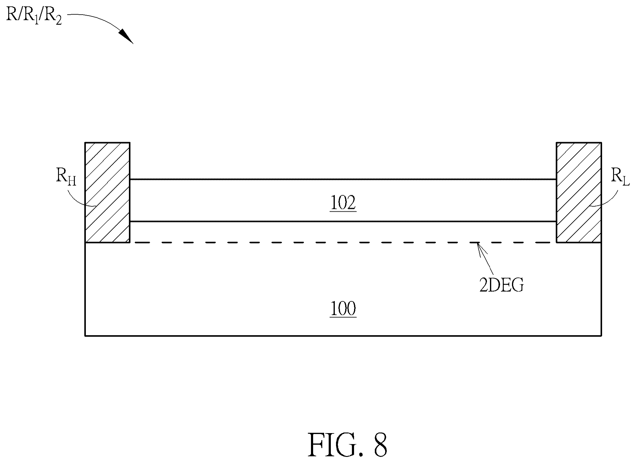Patent US12588293 Figure 8 – Electrostatic discharge protection circuit using GaN-based devices