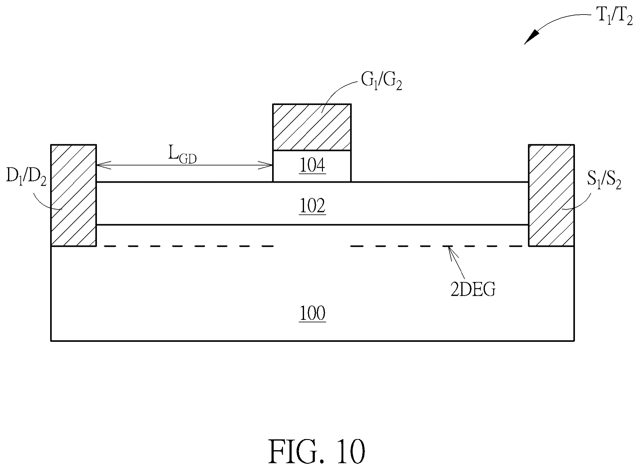 Patent US12588293 Figure 10 – Electrostatic discharge protection circuit using GaN-based devices