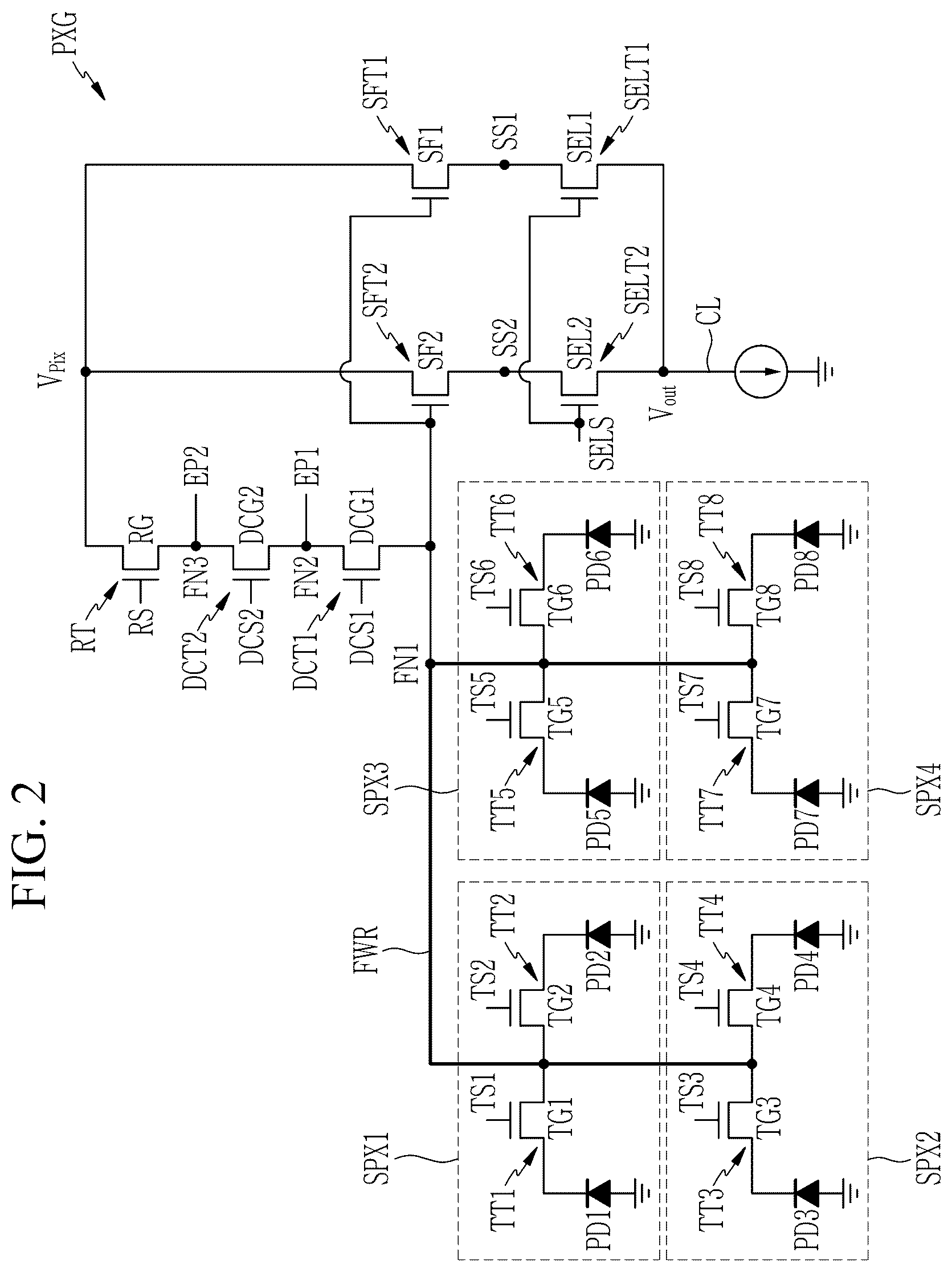 Patent US12588303 Figure 2 – Image sensor with shared extrinsic region