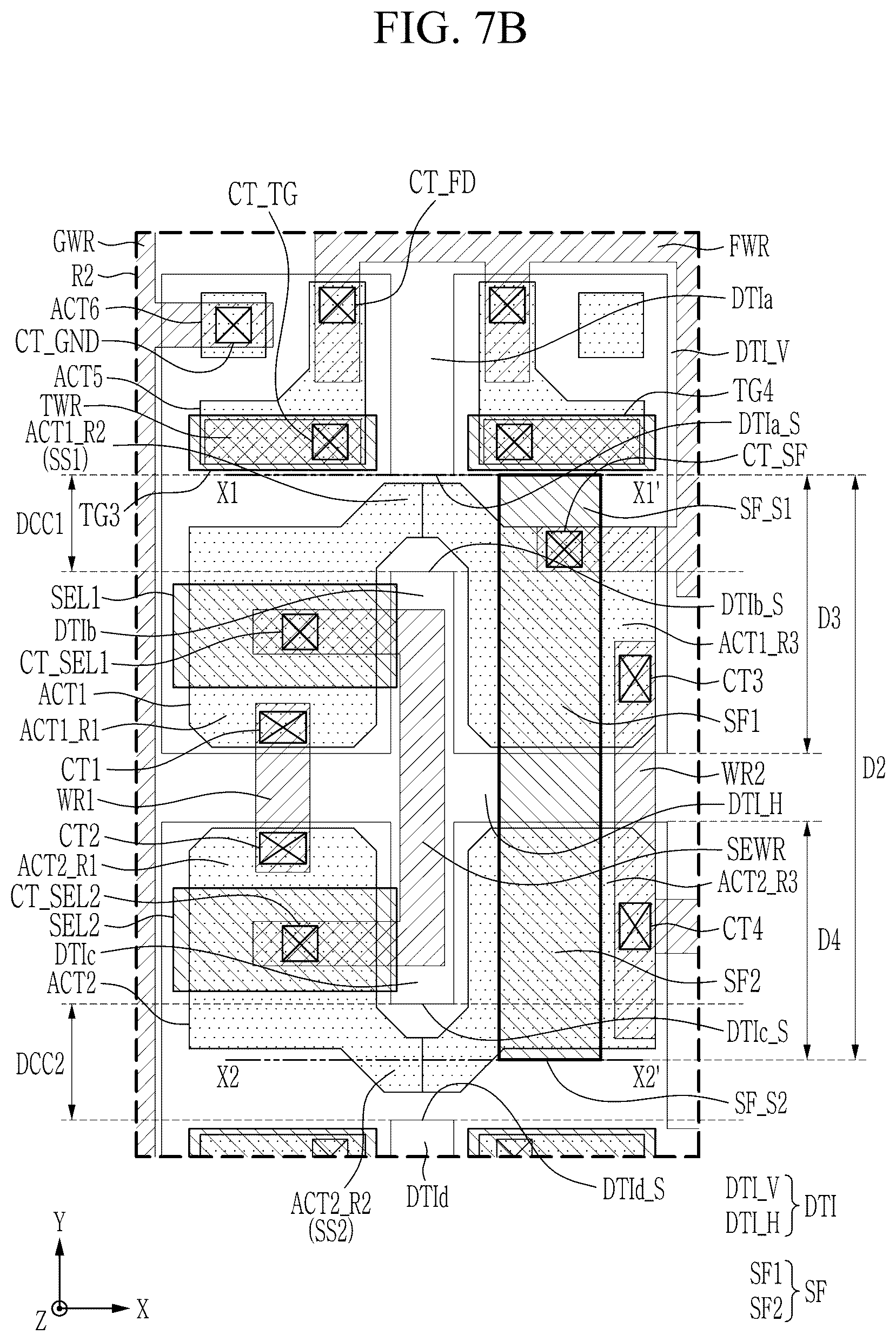 Patent US12588303 Figure 8 – Image sensor with shared extrinsic region