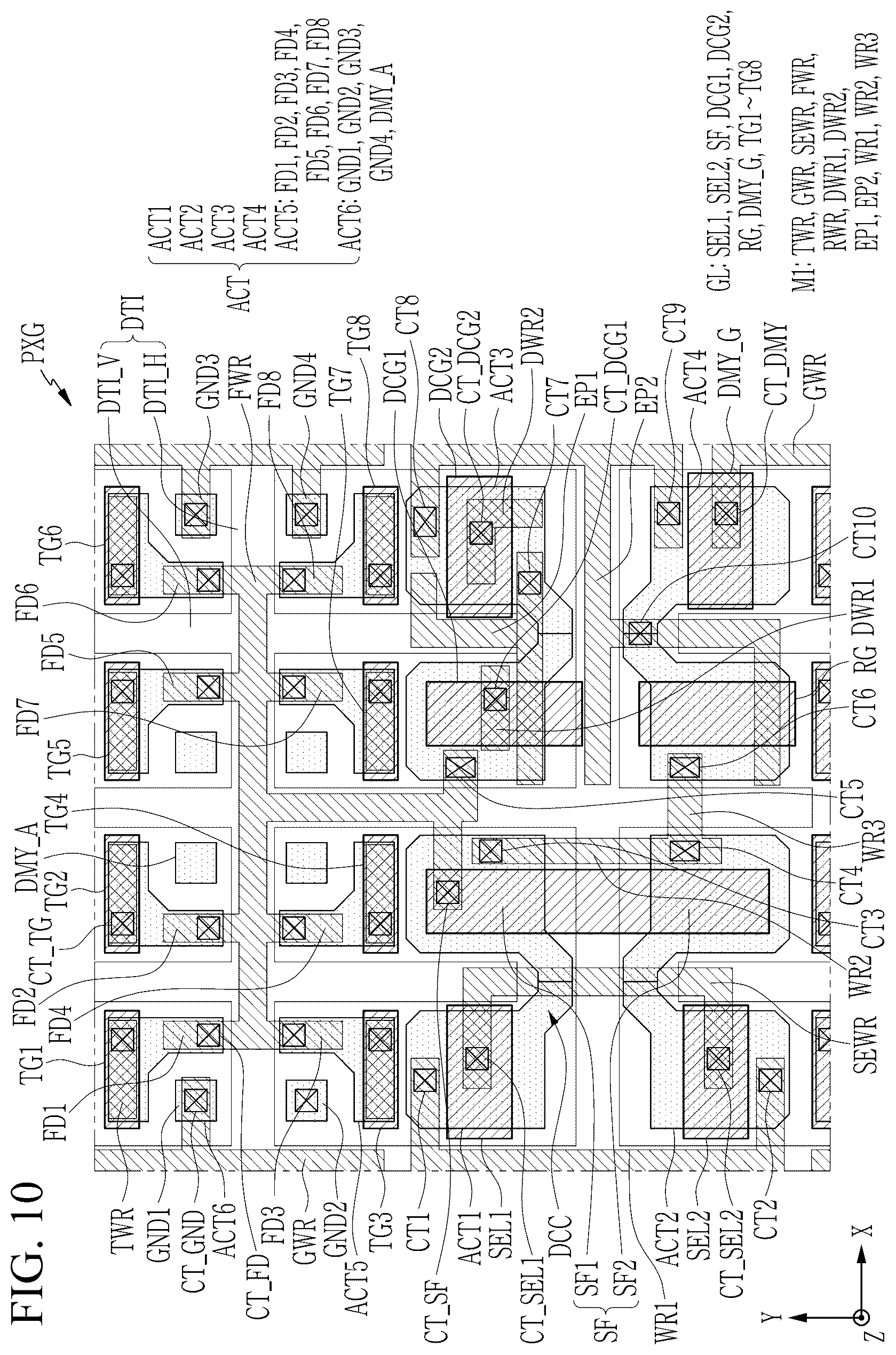 Patent US12588303 Figure 12 – Image sensor with shared extrinsic region