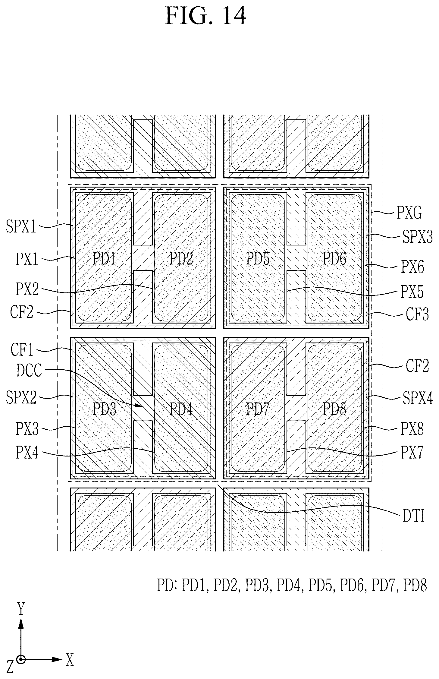 Patent US12588303 Figure 16 – Image sensor with shared extrinsic region